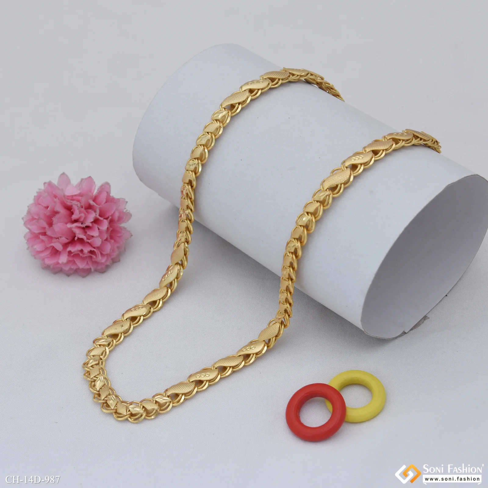 2 In 1 Popular Design Gold Plated Kohli Chain for Men - Style D987 - Image 3