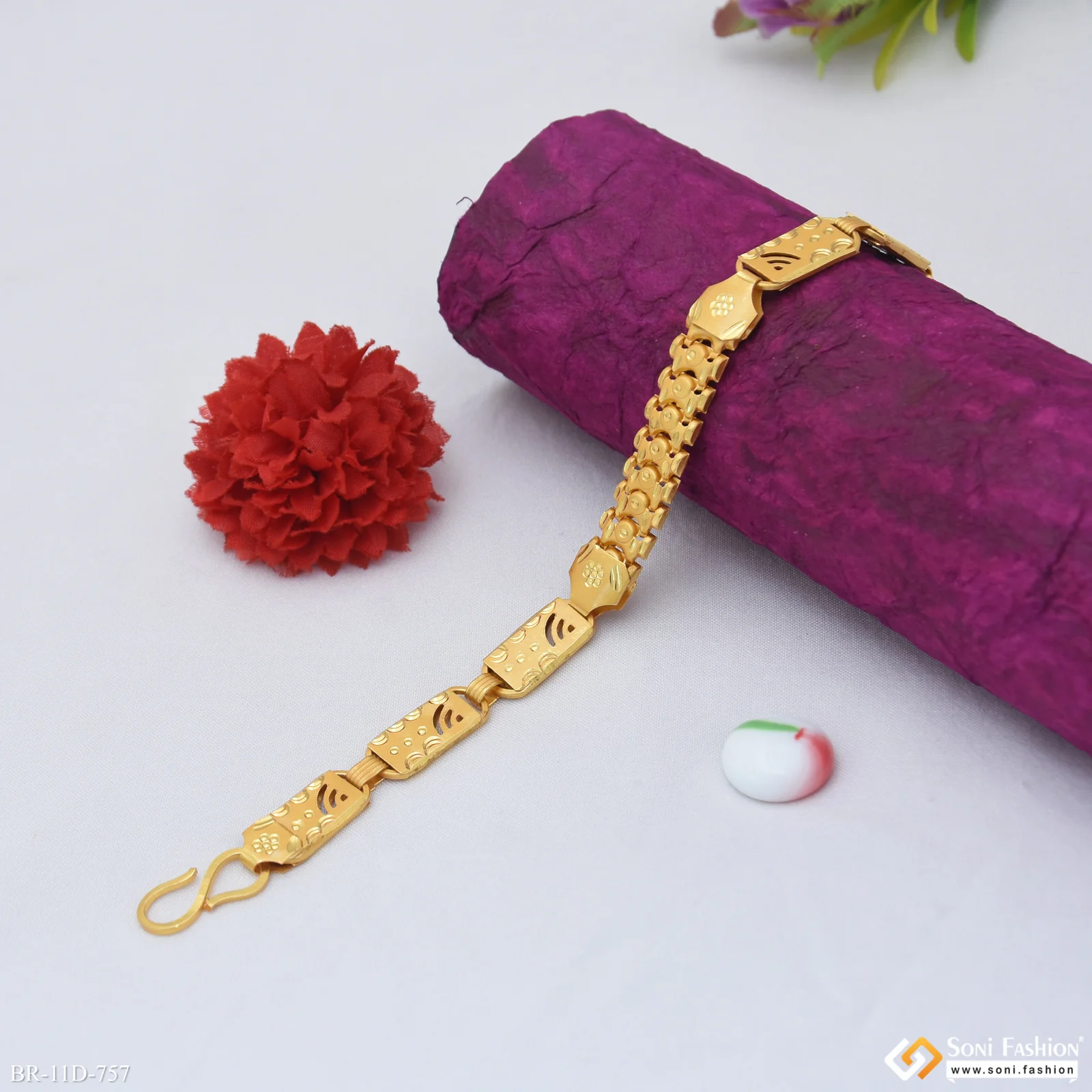 2 In 1 Popular Design Gold Plated Pokal Nawabi Bracelet for Men - Style D757 - Image 2