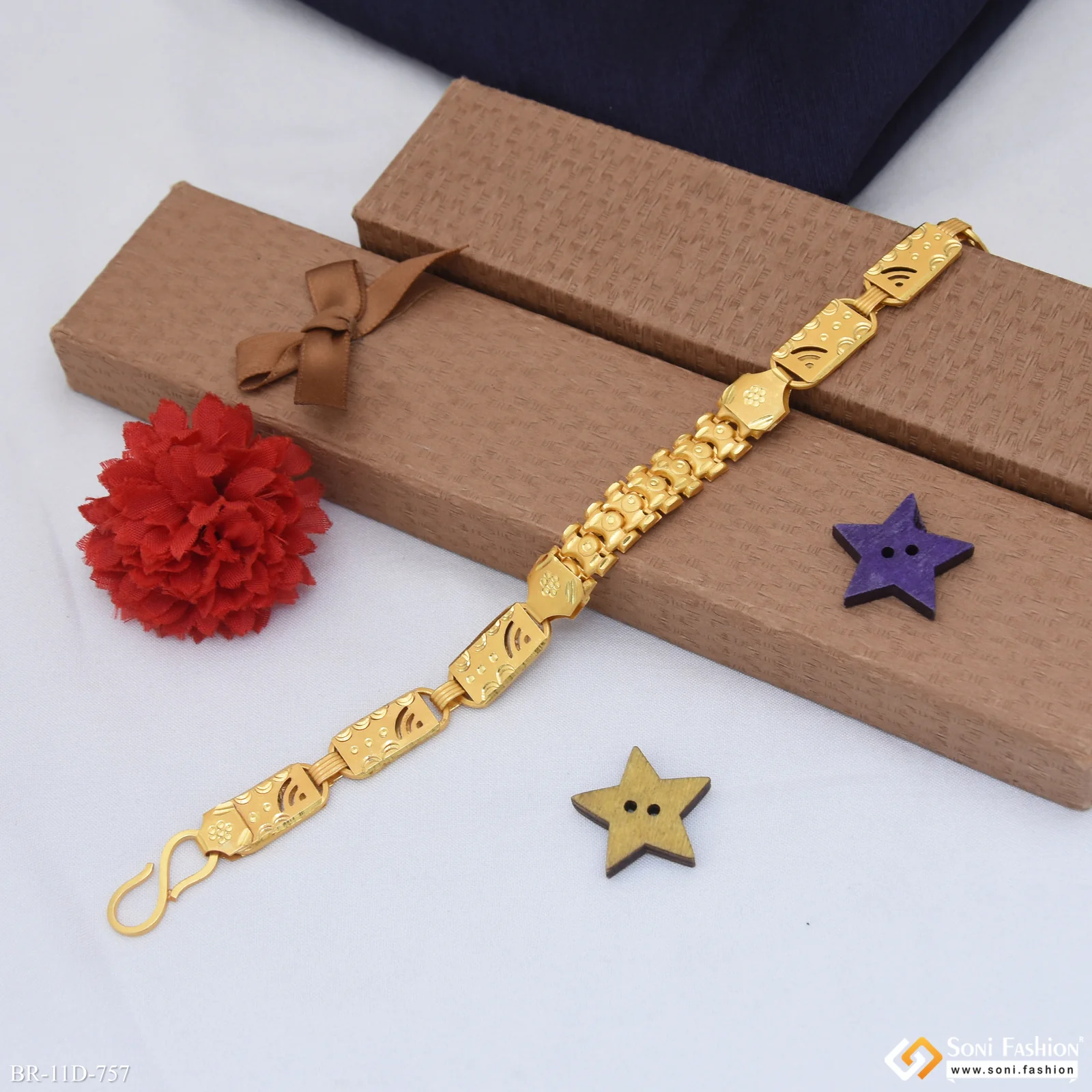 2 In 1 Popular Design Gold Plated Pokal Nawabi Bracelet for Men - Style D757 - Image 5
