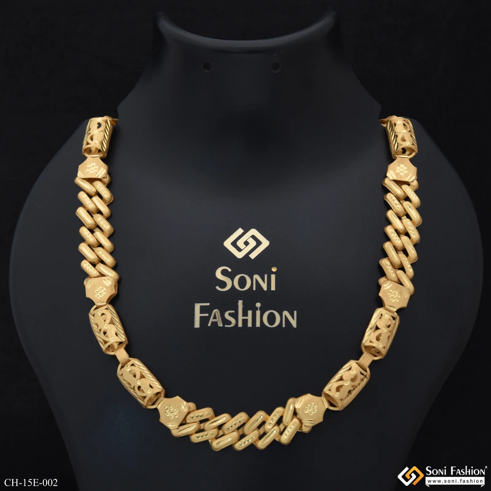 2 In 1 Trending Design Gold Plated Pokal Chain for Men - Style E002
