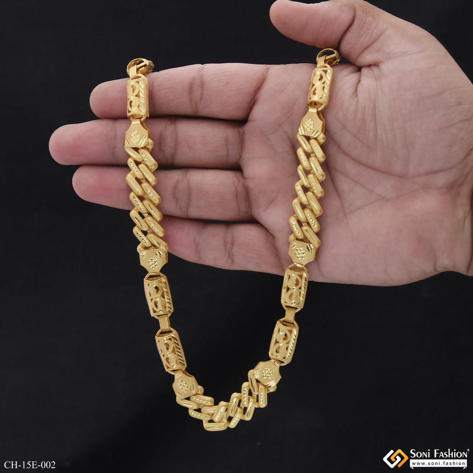 2 In 1 Trending Design Gold Plated Pokal Chain for Men - Style E002 - Image 6