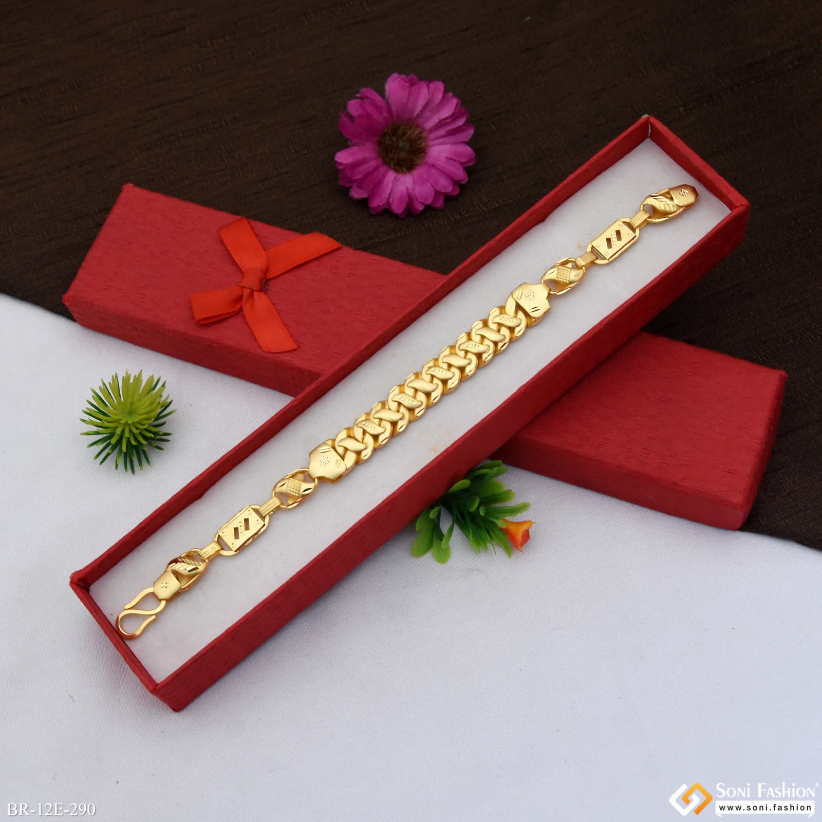 3 In 1 Latest Design Gold Plated Pokal Bracelet - Style E290 - Image 2