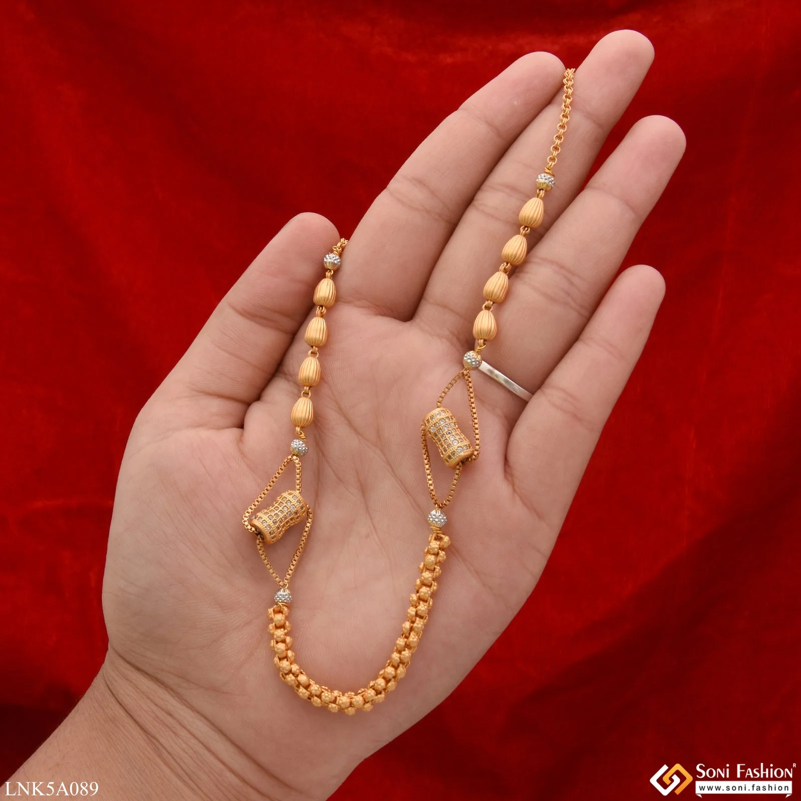 3 In 1 Pattern With Diamond New Style Gold Plated Necklace For Women - Style Lnka089 - Image 2