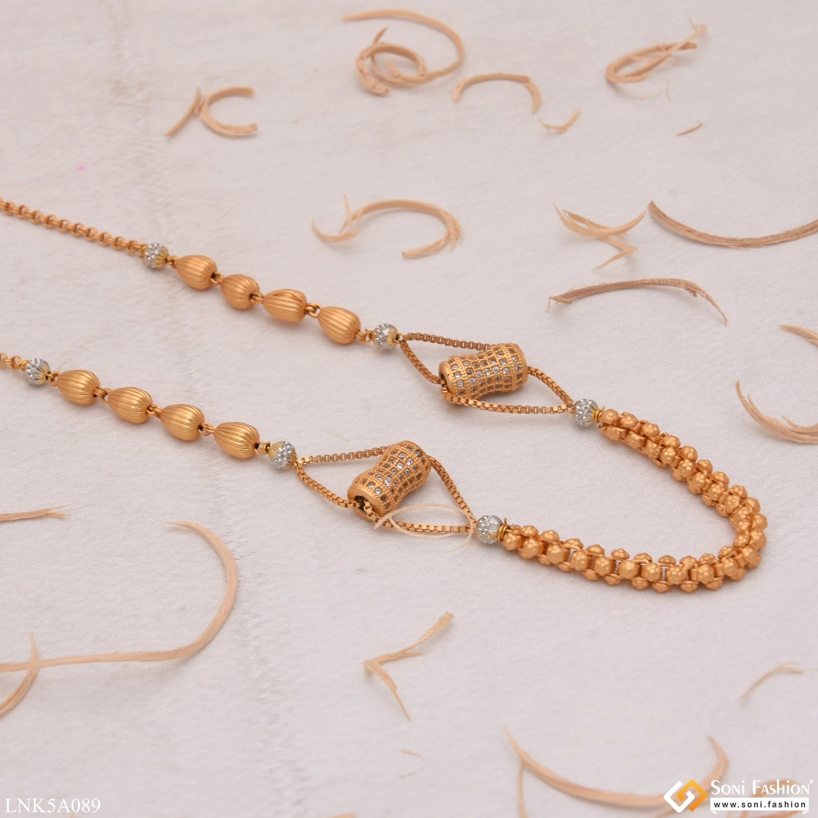 3 In 1 Pattern With Diamond New Style Gold Plated Necklace For Women - Style Lnka089 - Image 5