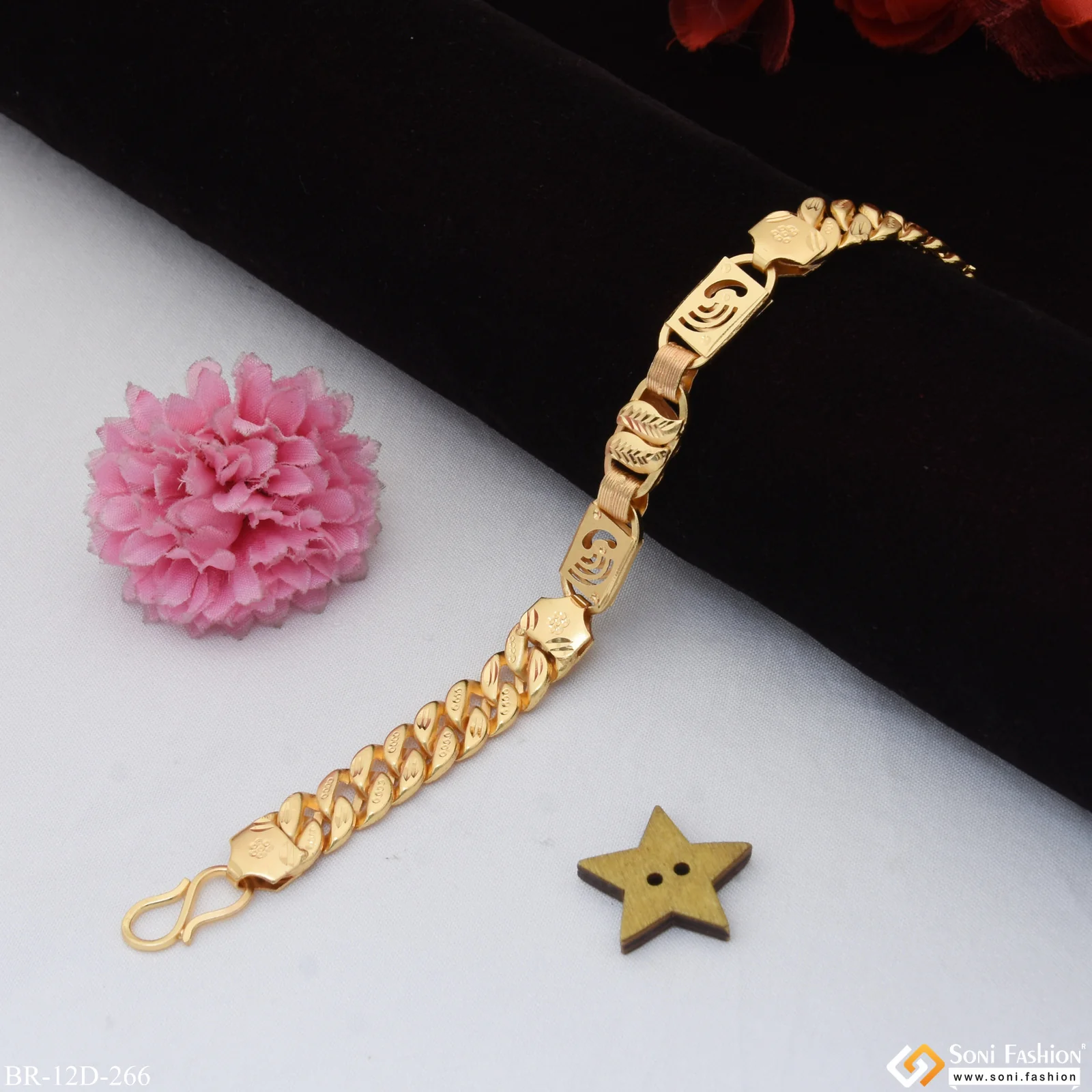 3 In 1 Superior Design Gold Plated Bracelet for Men - Style D266 - Image 3
