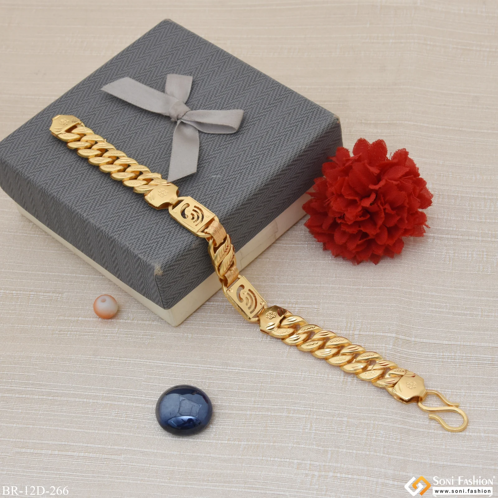 3 In 1 Superior Design Gold Plated Bracelet for Men - Style D266 - Image 6