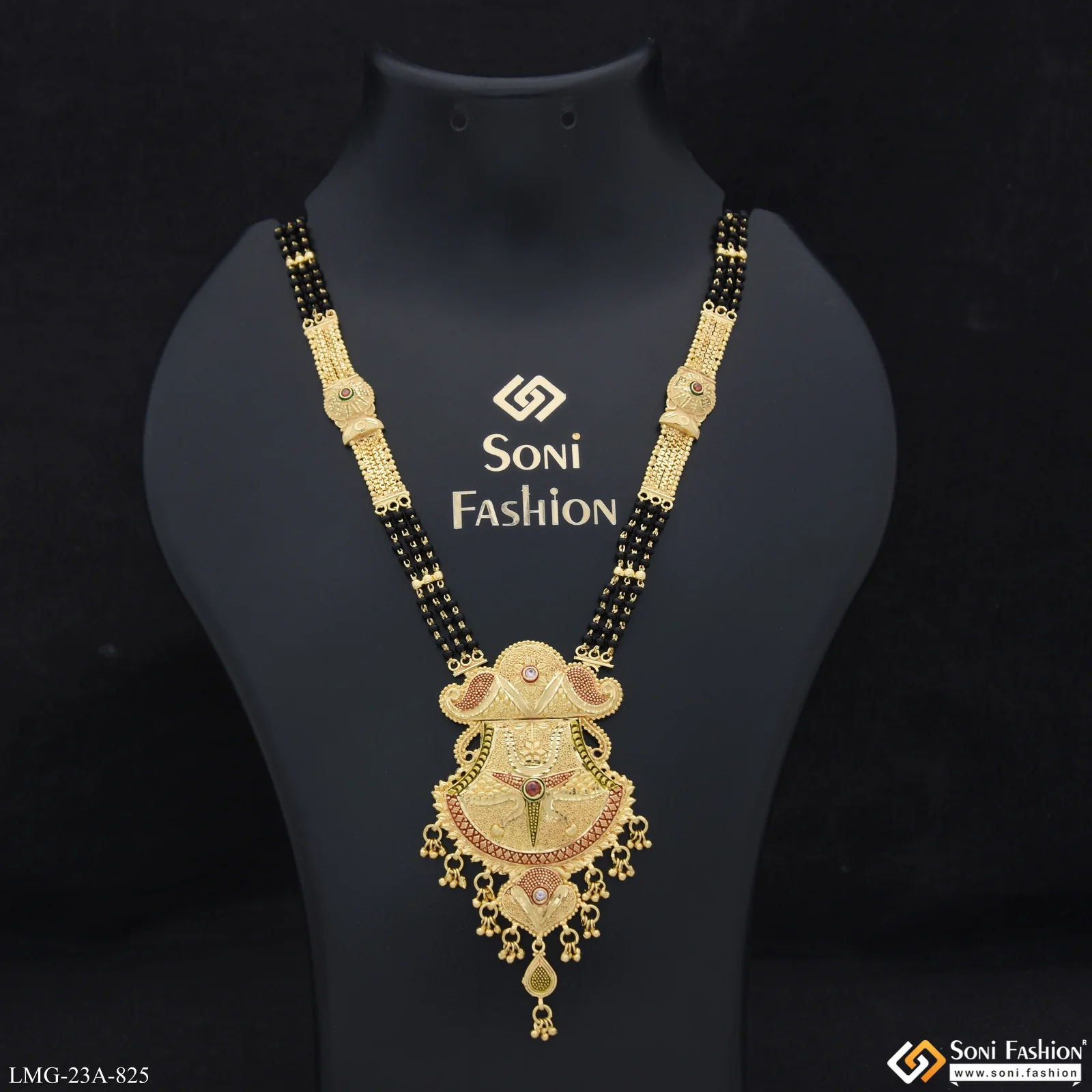 3 Line Eye-Catching Design Gold Plated Mangalsutra for Women - Style A825