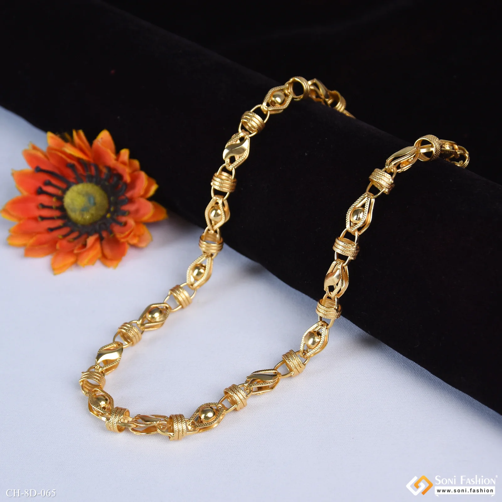 3D - Ball Exquisite Design High-Quality Gold Plated Chain for Men - Style D065 - Image 6