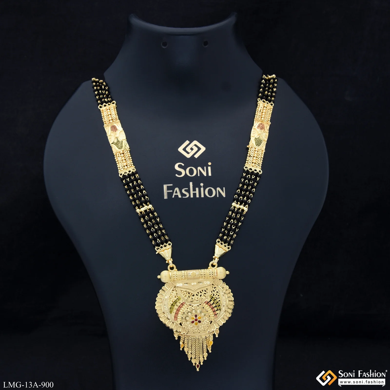 4 Line Best Quality Gold Plated Mangalsutra for Women - Style A900