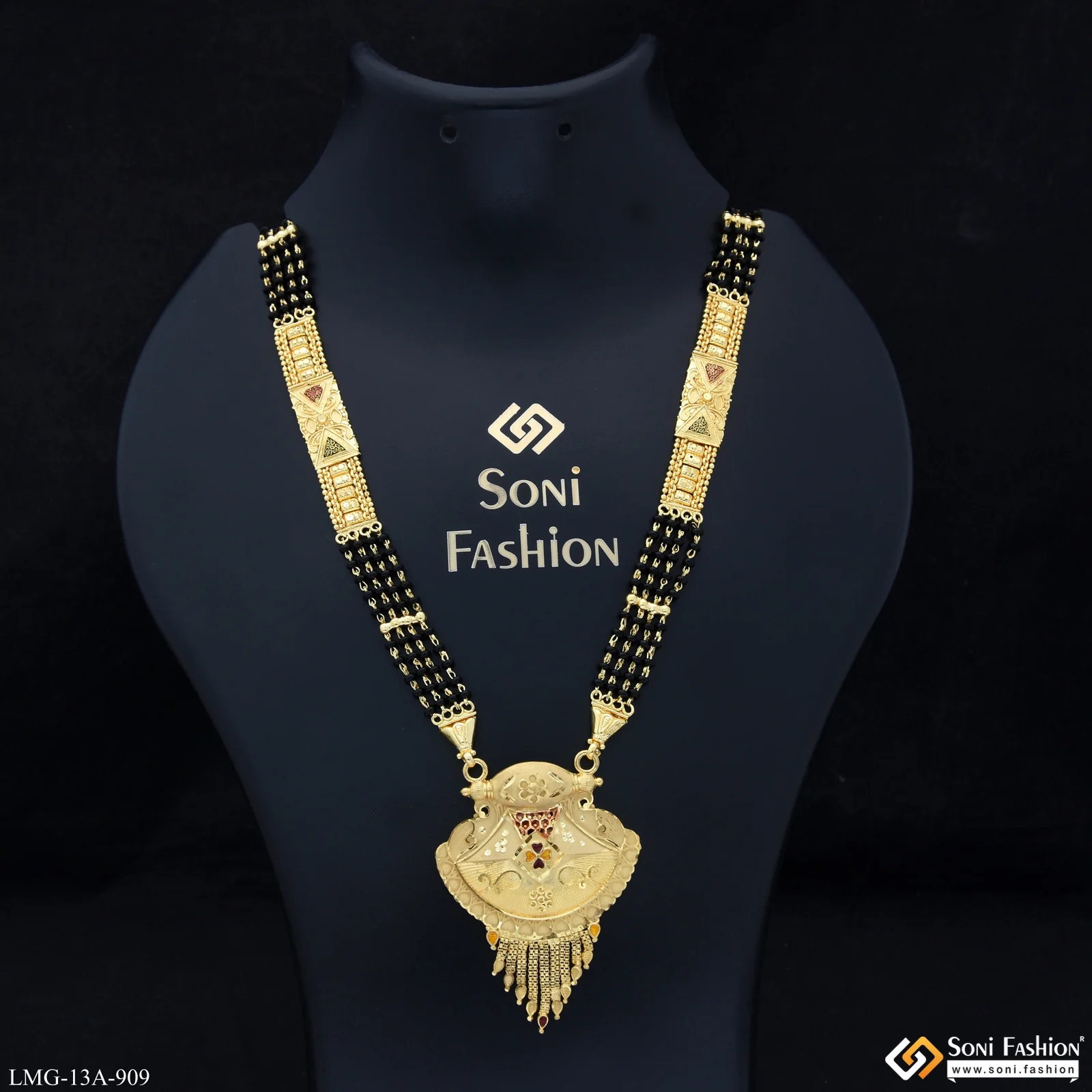4 Line Best Quality Gold Plated Mangalsutra for Women - Style A909