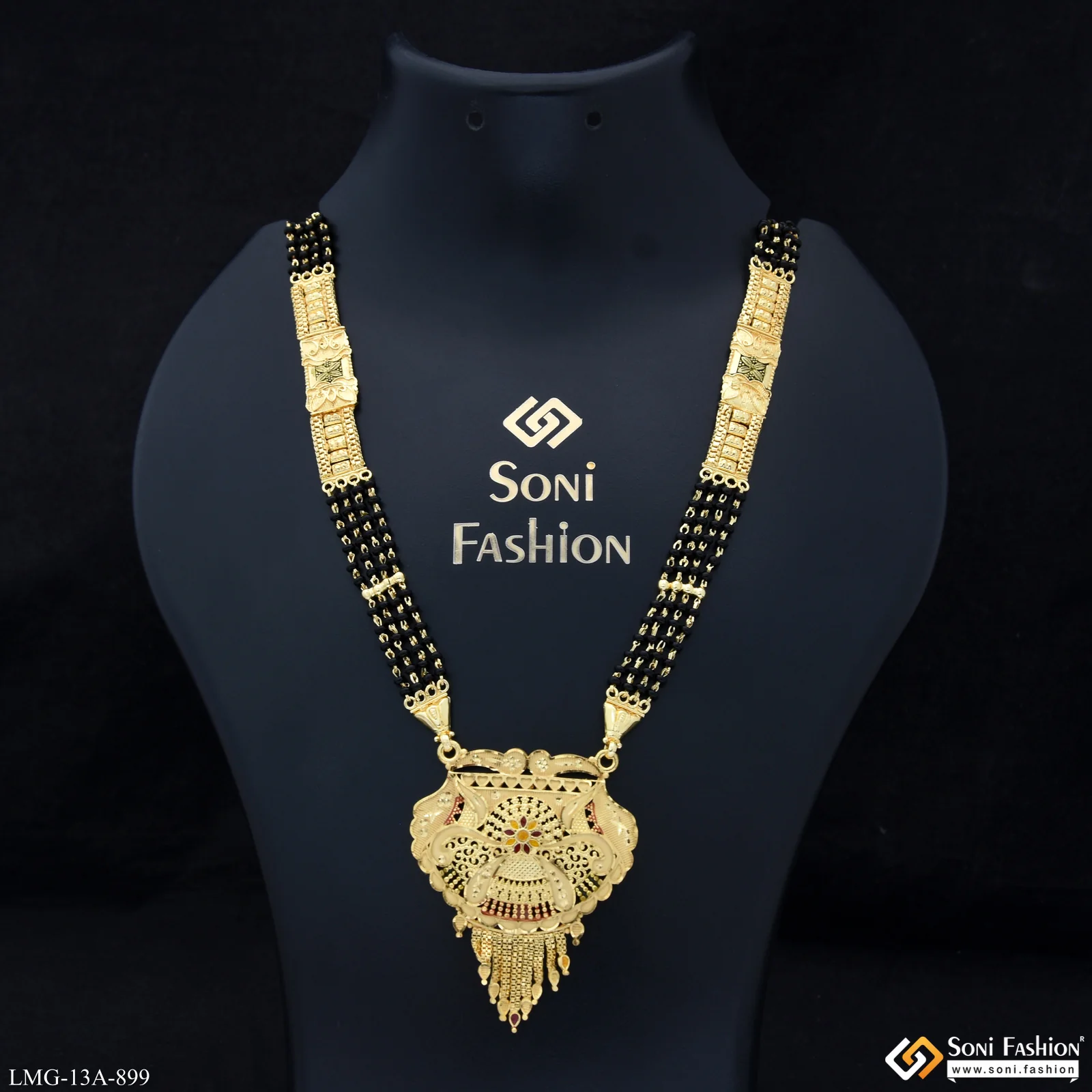 4 Line Brilliant Design Gold Plated Mangalsutra for Women - Style A899
