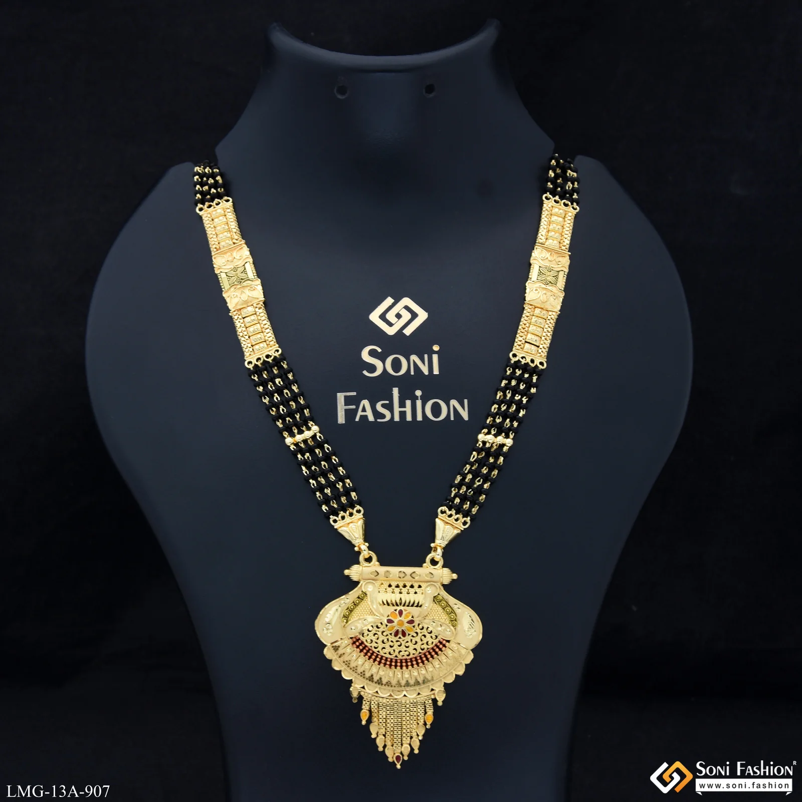 4 Line Charming Design Gold Plated Mangalsutra for Women - Style A907