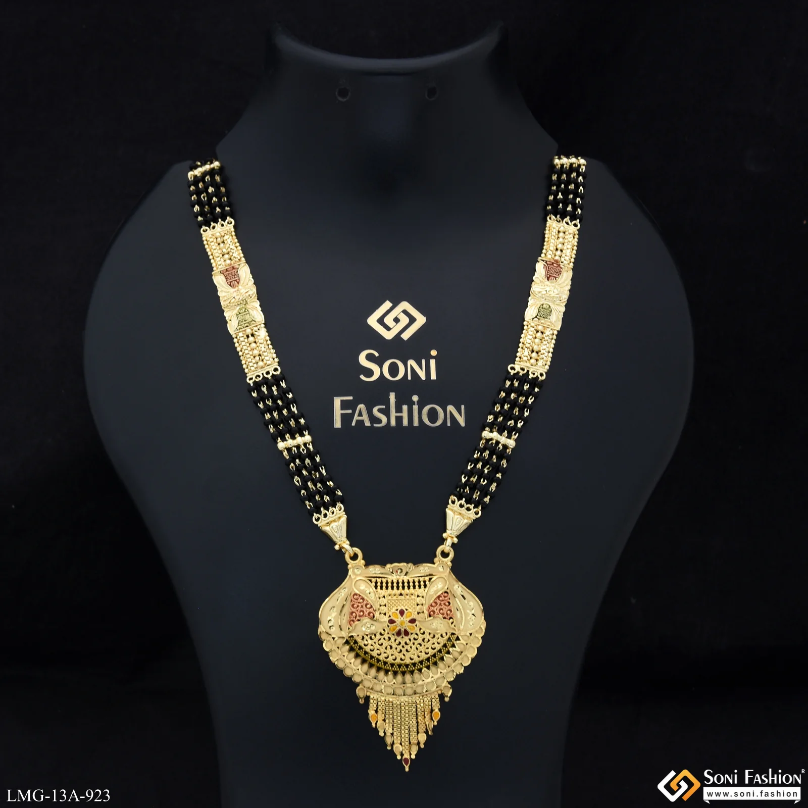 4 Line Designer Gold Plated Mangalsutra for Women - Style A923