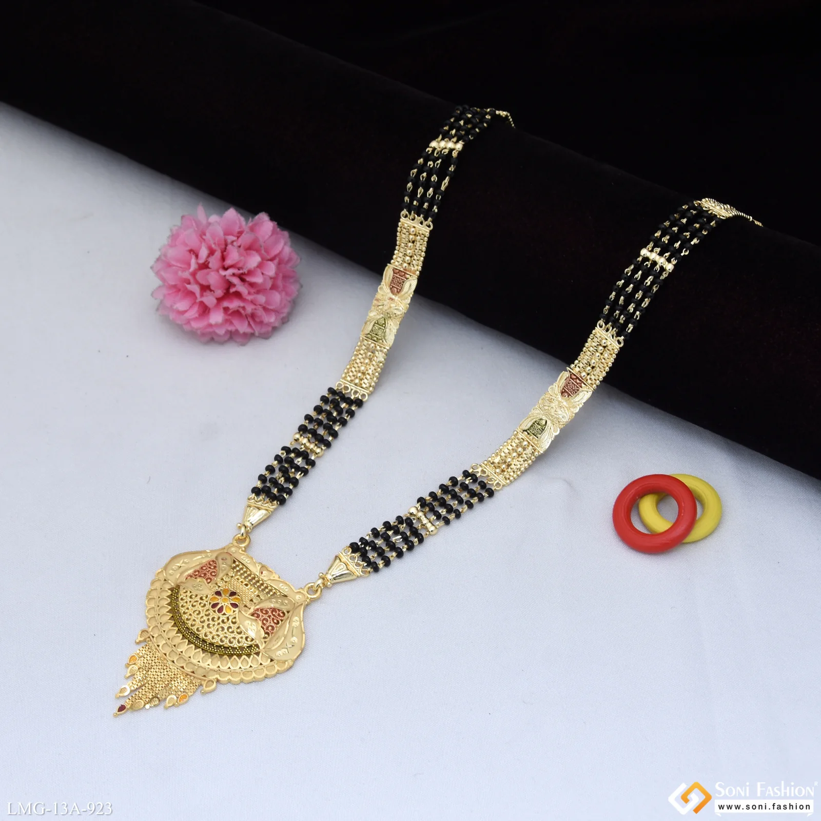 4 Line Designer Gold Plated Mangalsutra for Women - Style A923 - Image 3