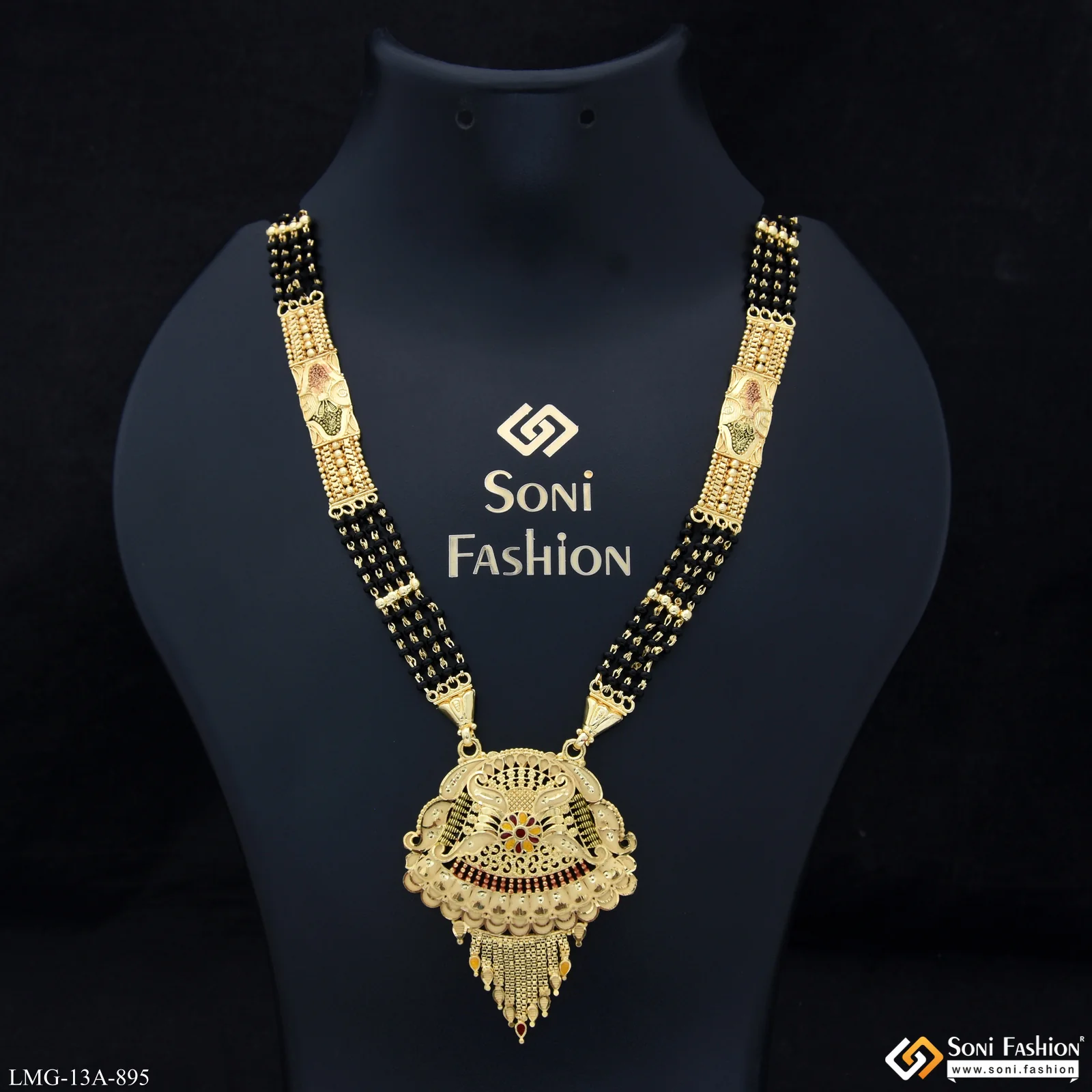 4 Line Radiant Design Gold Plated Mangalsutra for Women - Style A895