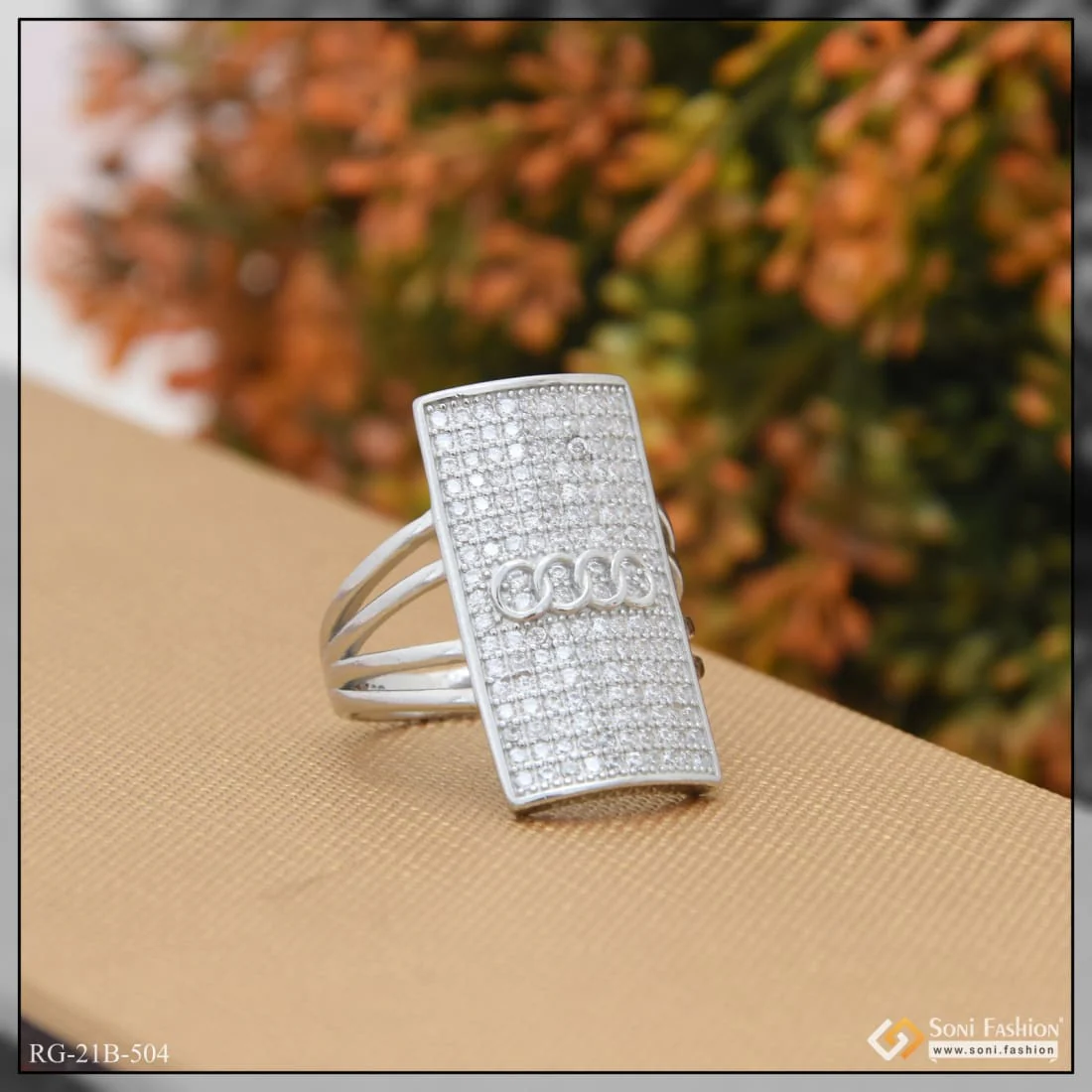92.5 Sterling Silver With Diamond Fashionable Design Ring For Men - Style B504 - Image 3