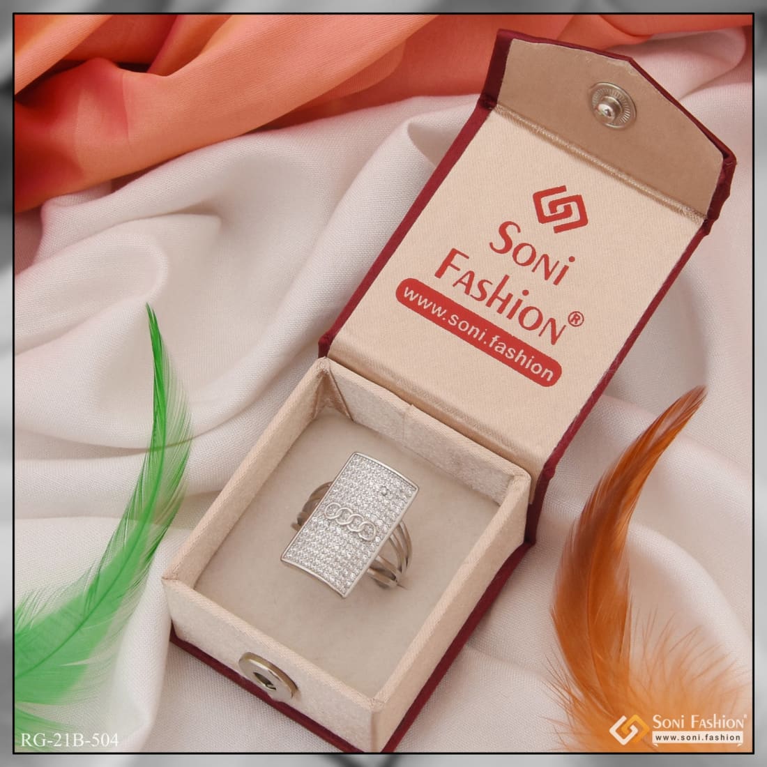 92.5 Sterling Silver With Diamond Fashionable Design Ring For Men - Style B504 - Image 5
