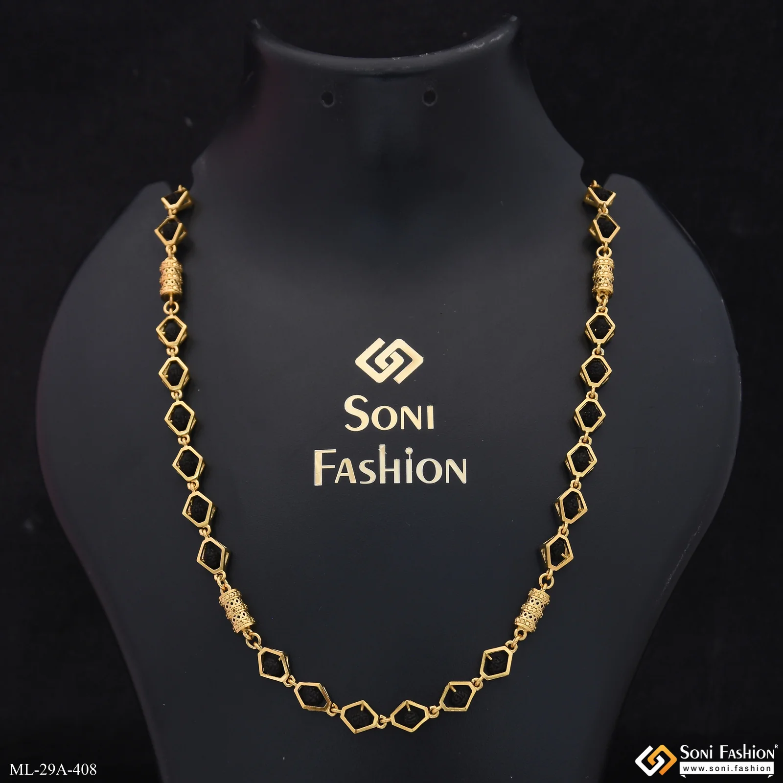 Amazing Design 18k Gold Plated Rudraksha Mala for Men - Style A408