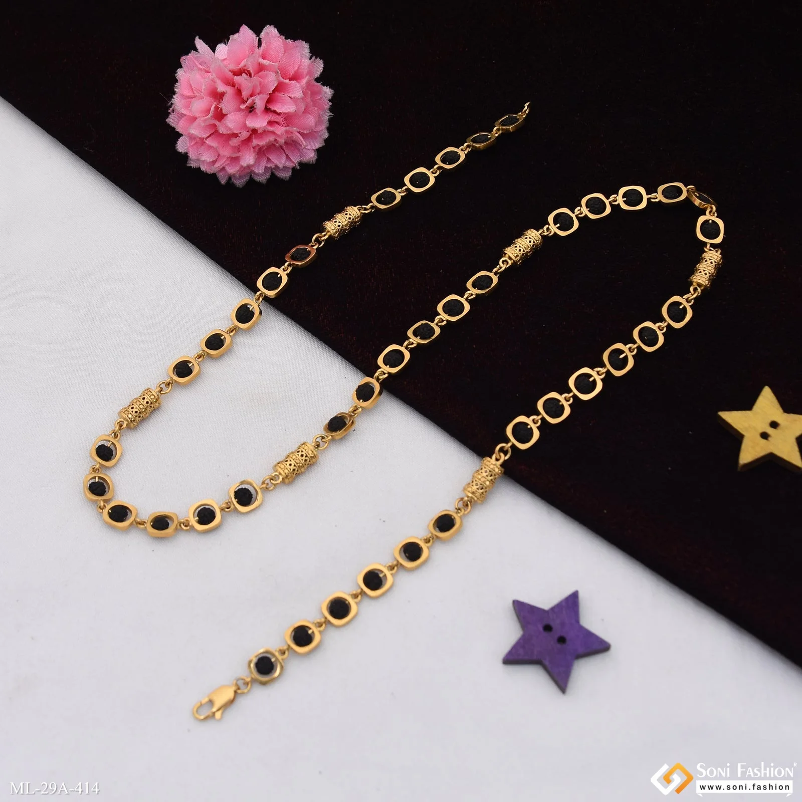 Amazing Design 18k Gold Plated Rudraksha Mala for Men - Style A414 - Image 5