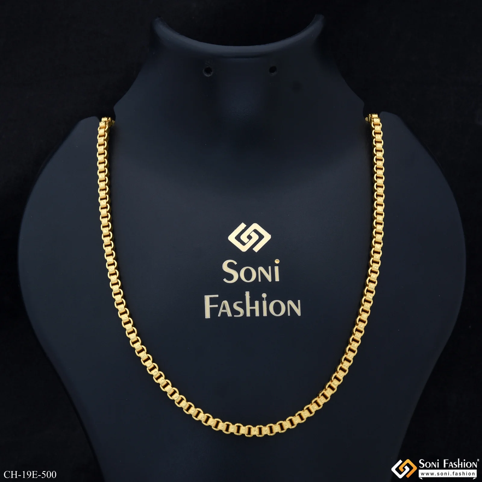Amazing Design Gold Plated Box Chain for Men - Style E500