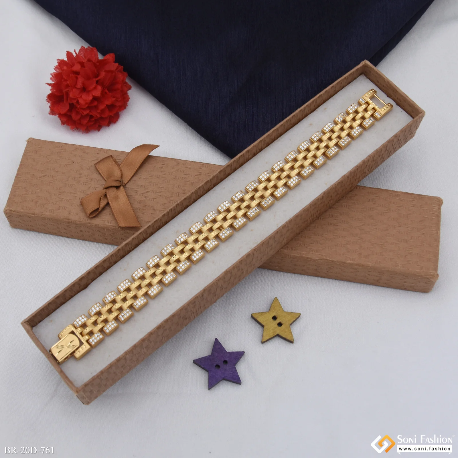 Amazing Design Gold Plated Bracelet for Men - Style D761 - Image 2