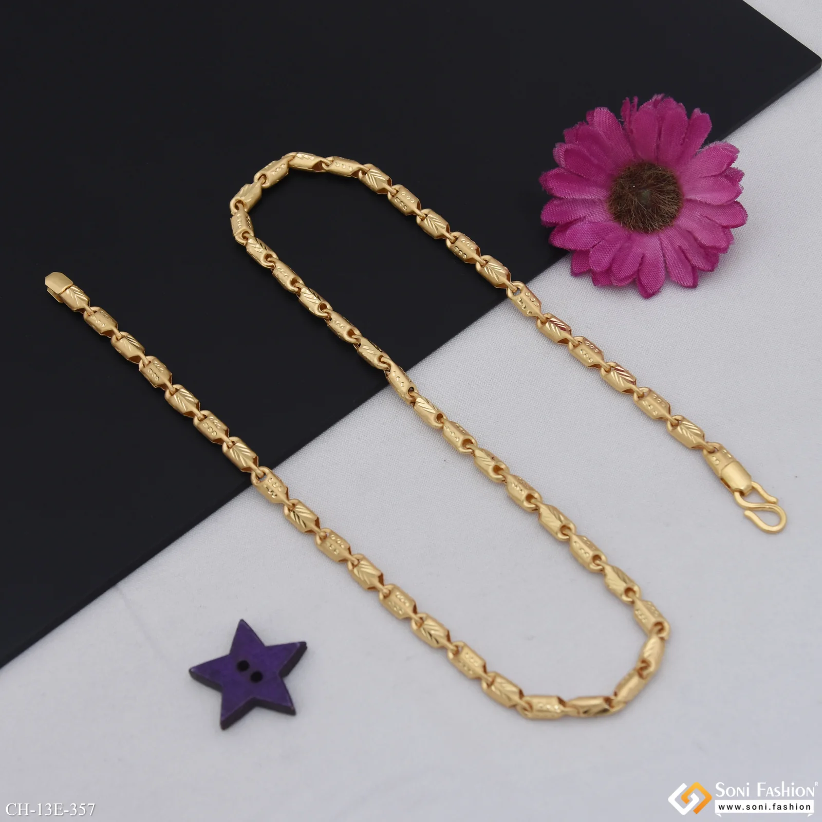 Amazing Design Gold Plated Chain for Men - Style E357 - Image 4