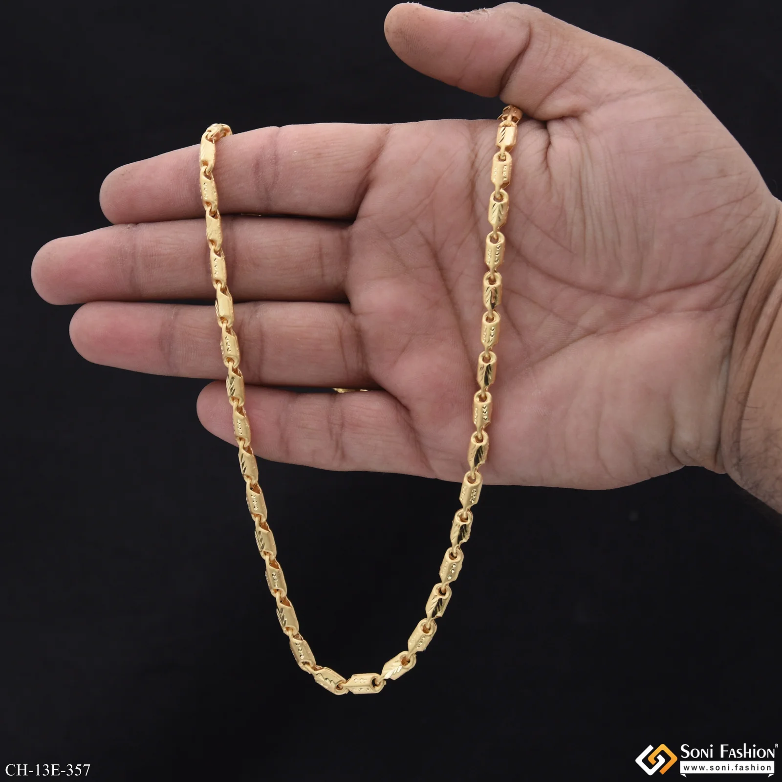 Amazing Design Gold Plated Chain for Men - Style E357 - Image 5