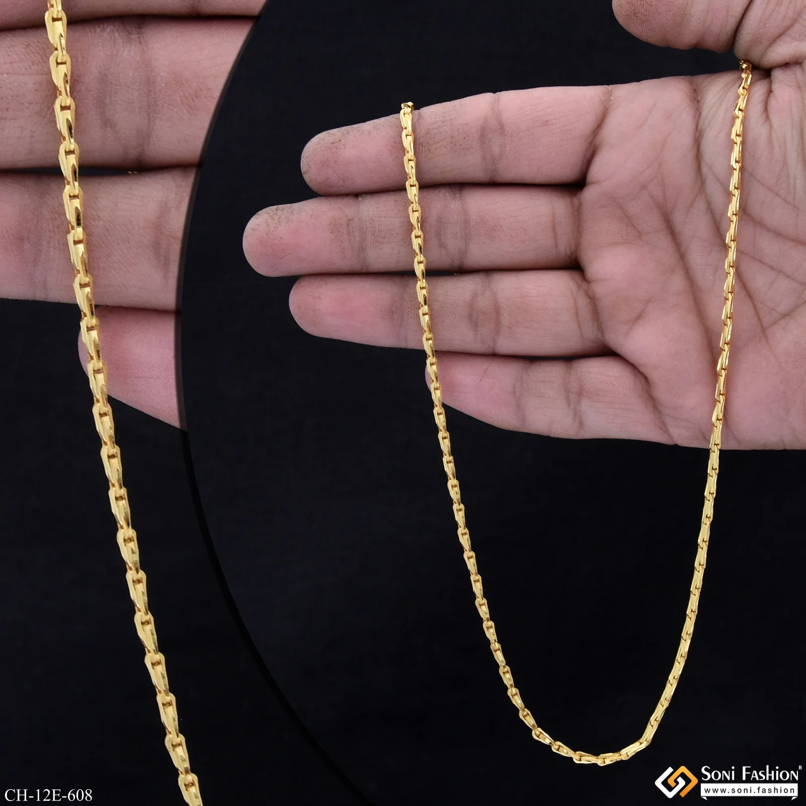 Amazing Design Gold Plated Chain for Men - Style E608 - Image 2