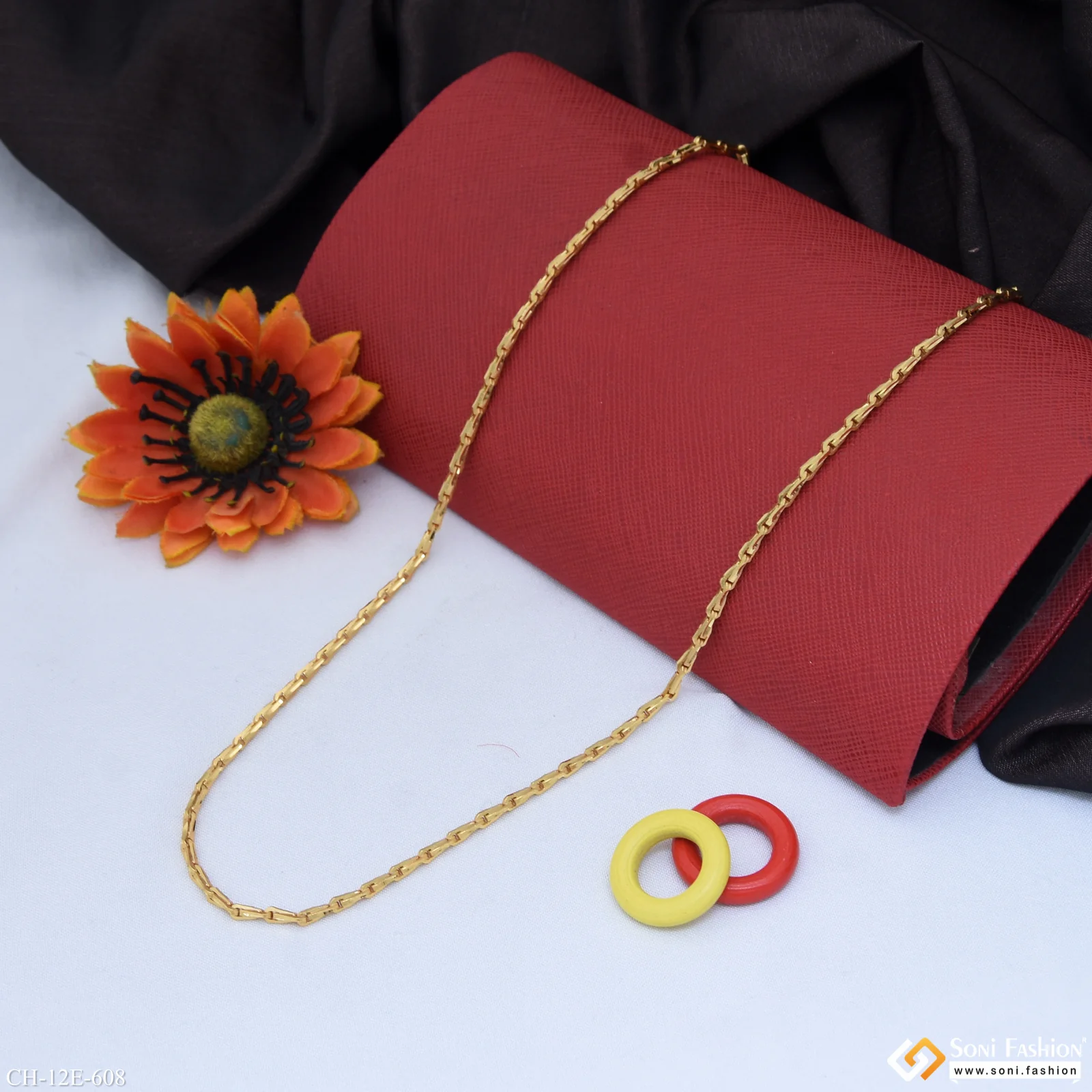 Amazing Design Gold Plated Chain for Men - Style E608 - Image 3