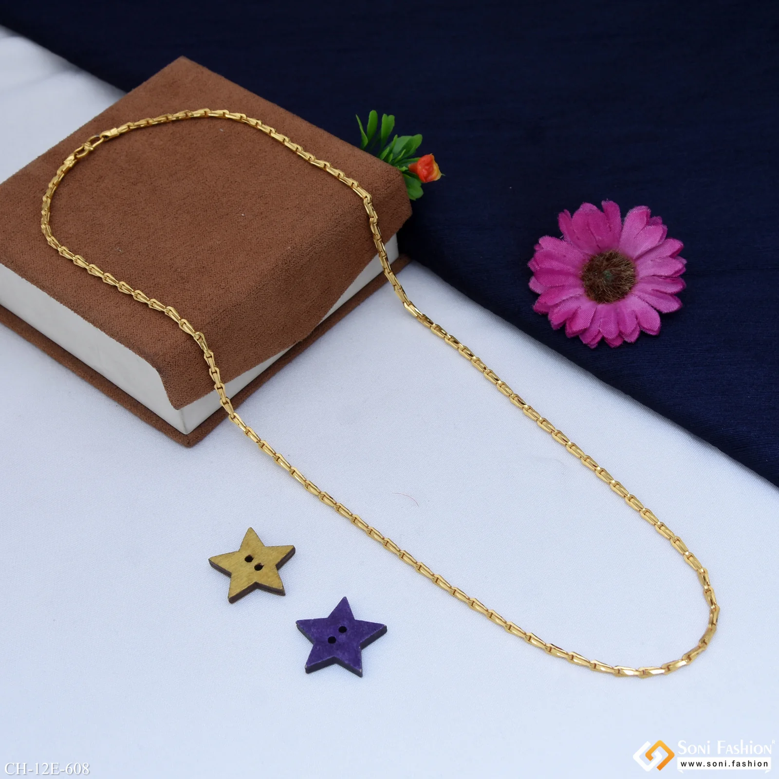 Amazing Design Gold Plated Chain for Men - Style E608 - Image 4