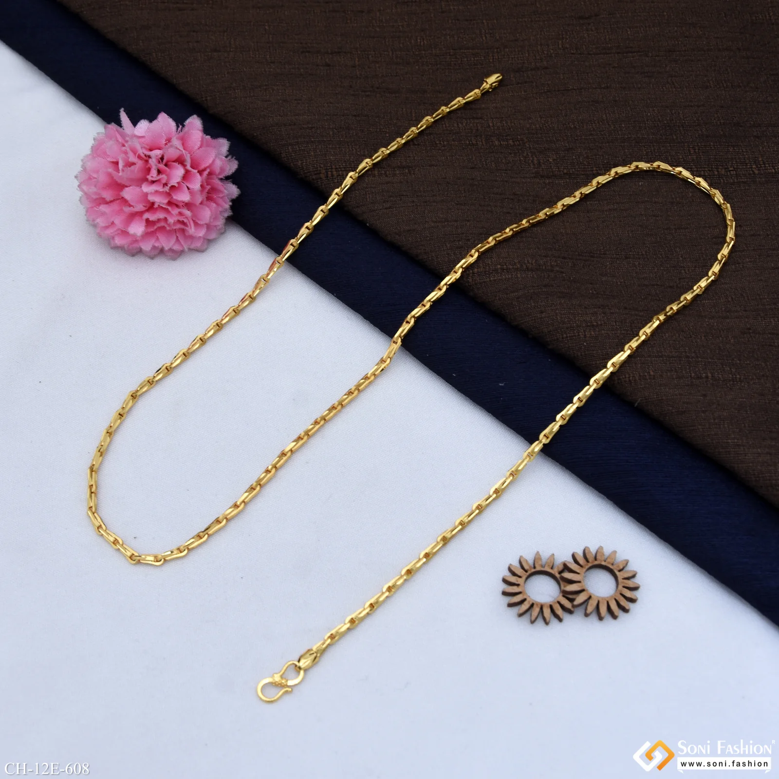 Amazing Design Gold Plated Chain for Men - Style E608 - Image 5