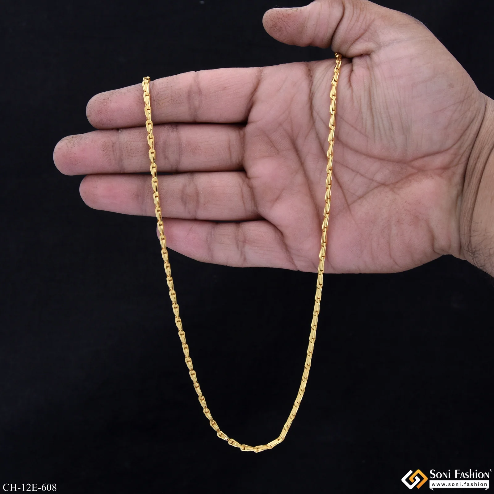 Amazing Design Gold Plated Chain for Men - Style E608 - Image 6