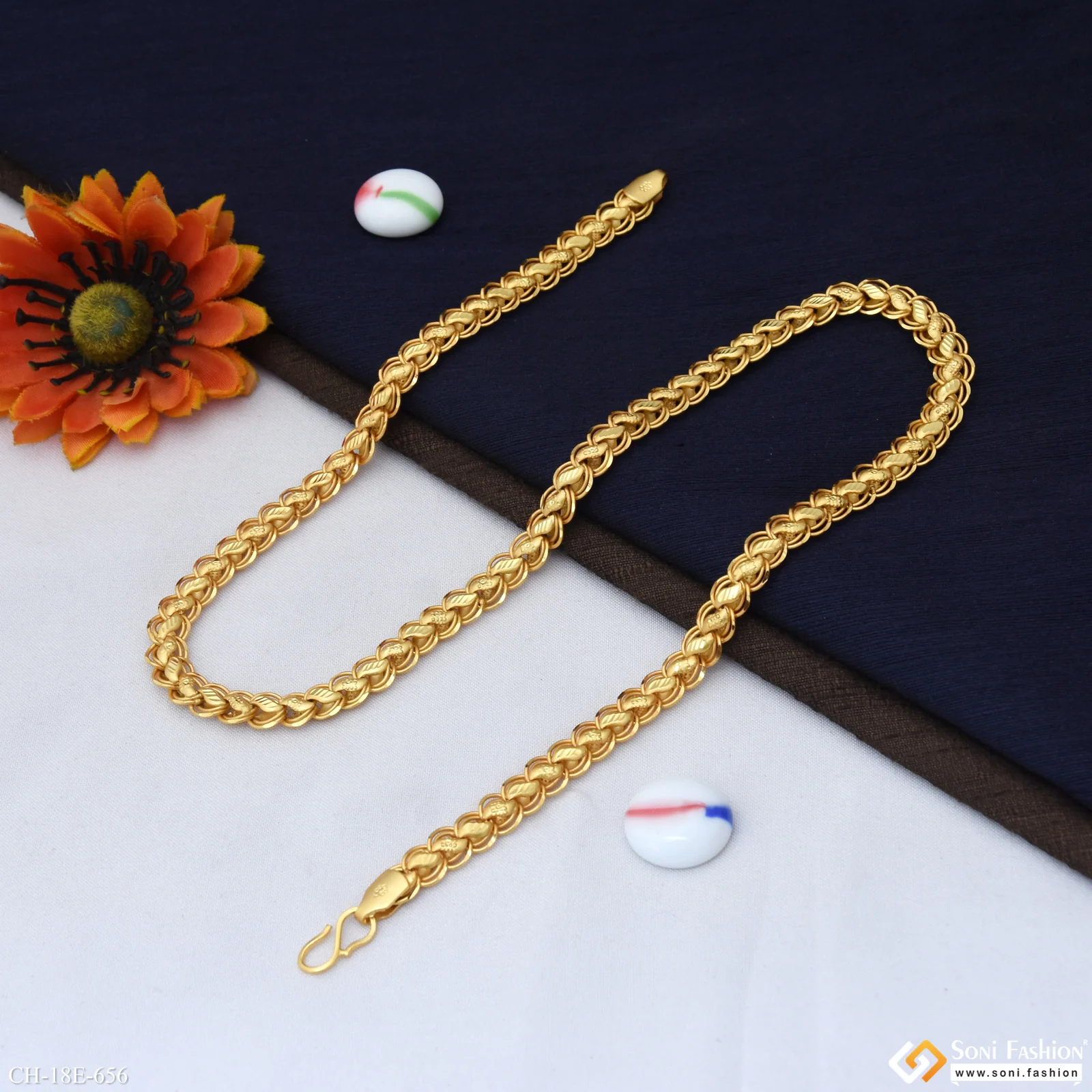 Amazing Design Gold Plated Kohli Chain for Men - Style E656 - Image 5