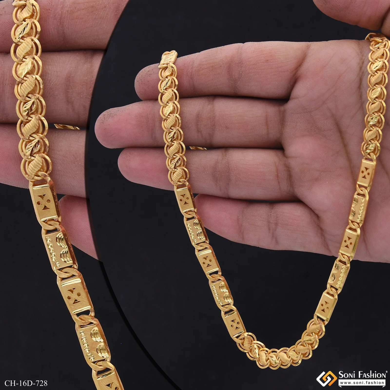 Amazing Design Gold Plated Kohli Nawabi Chain for Men - Style D728 - Image 2