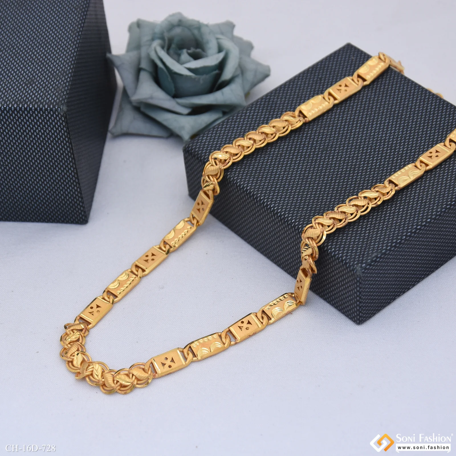 Amazing Design Gold Plated Kohli Nawabi Chain for Men - Style D728 - Image 3