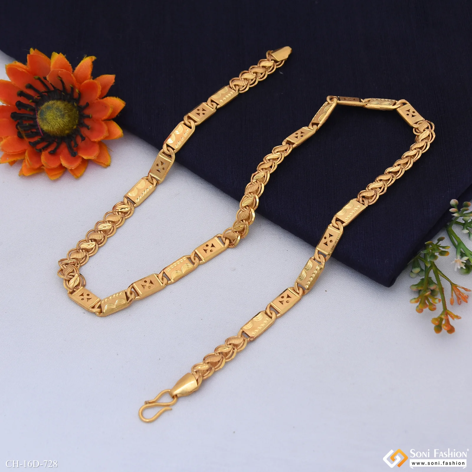 Amazing Design Gold Plated Kohli Nawabi Chain for Men - Style D728 - Image 5