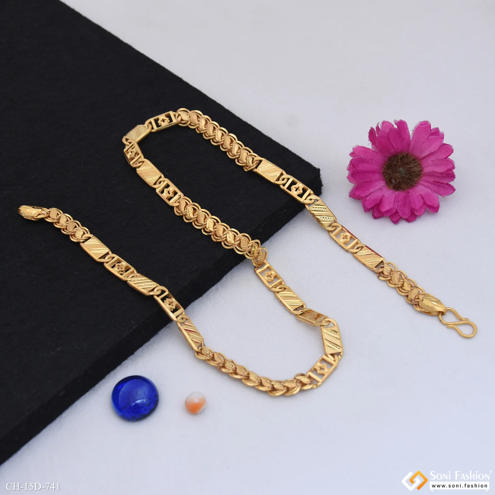 Amazing Design Gold Plated Kohli Nawabi Chain for Men - Style D741 - Image 4
