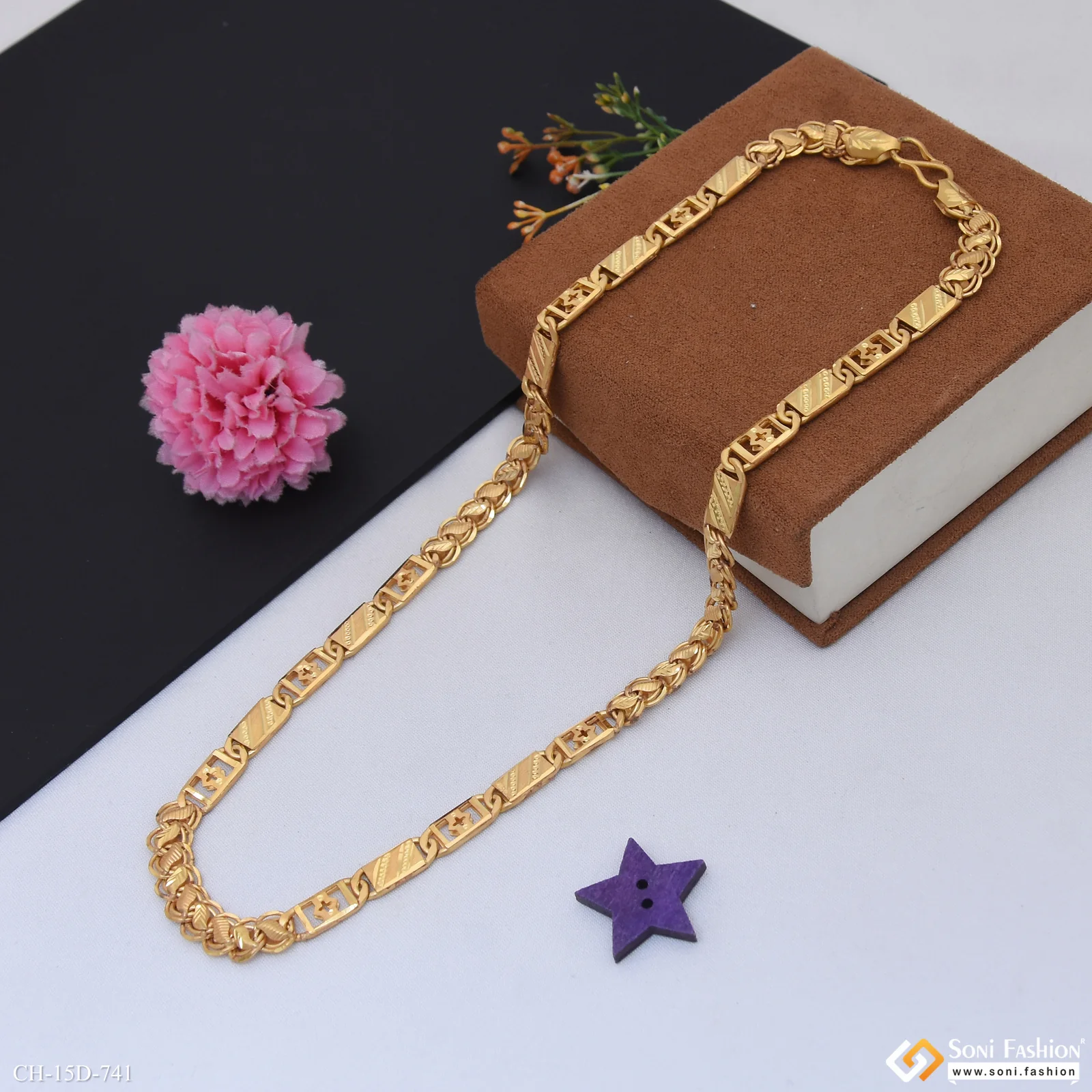 Amazing Design Gold Plated Kohli Nawabi Chain for Men - Style D741 - Image 5