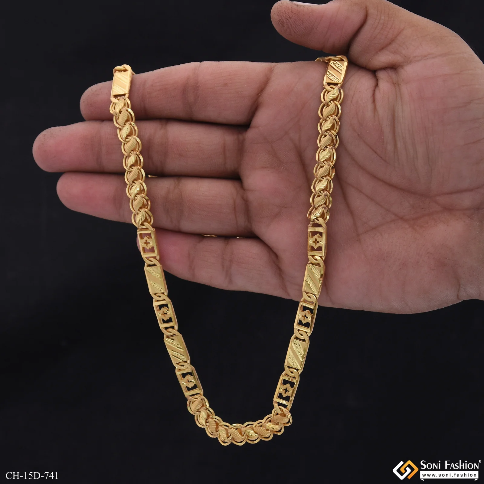 Amazing Design Gold Plated Kohli Nawabi Chain for Men - Style D741 - Image 6