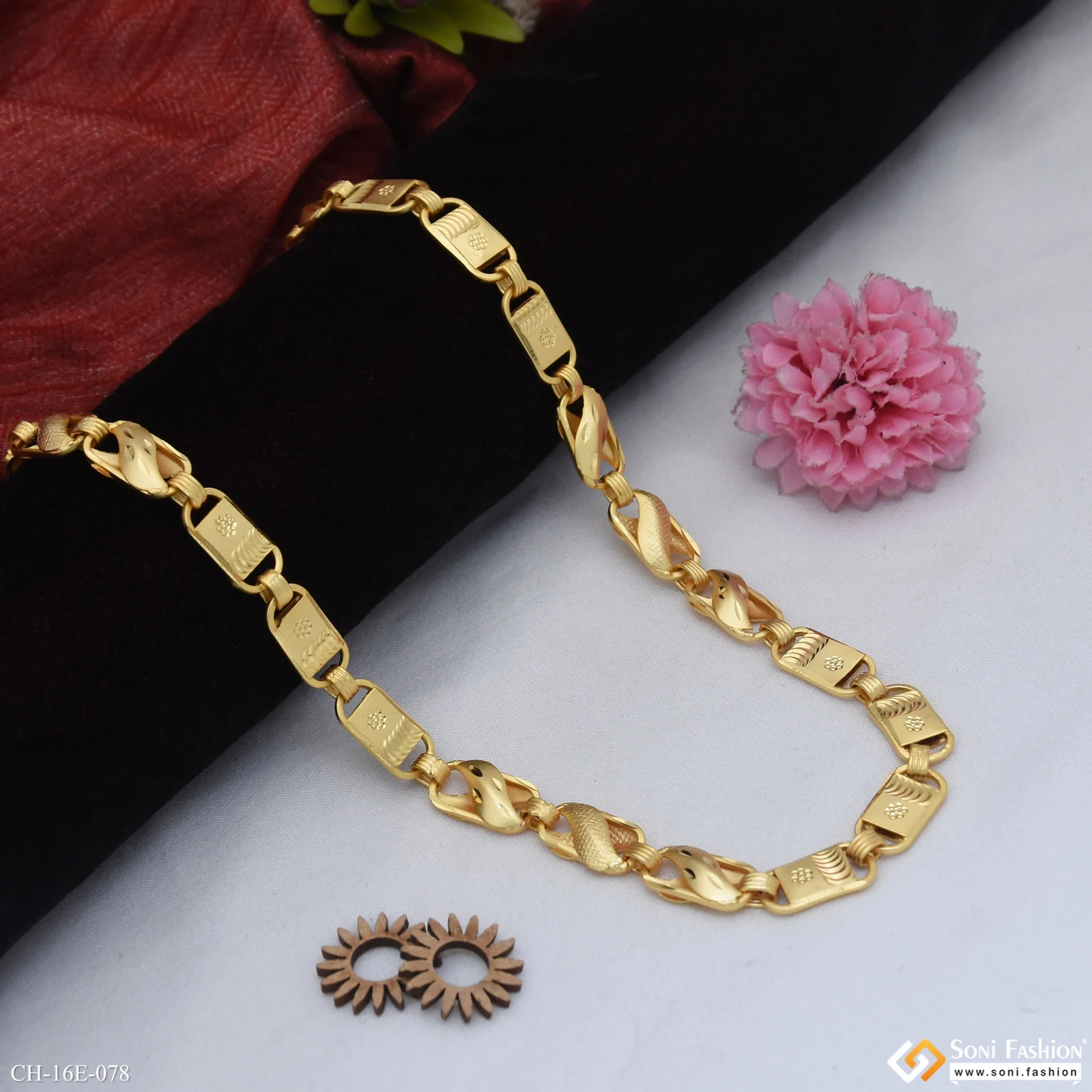 Amazing Design Gold Plated Kohli Nawabi Chain for Men - Style E078 - Image 4