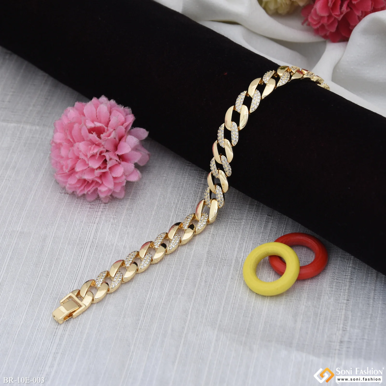 Amazing Design Gold Plated Link Bracelet for Men - Style E003 - Image 4
