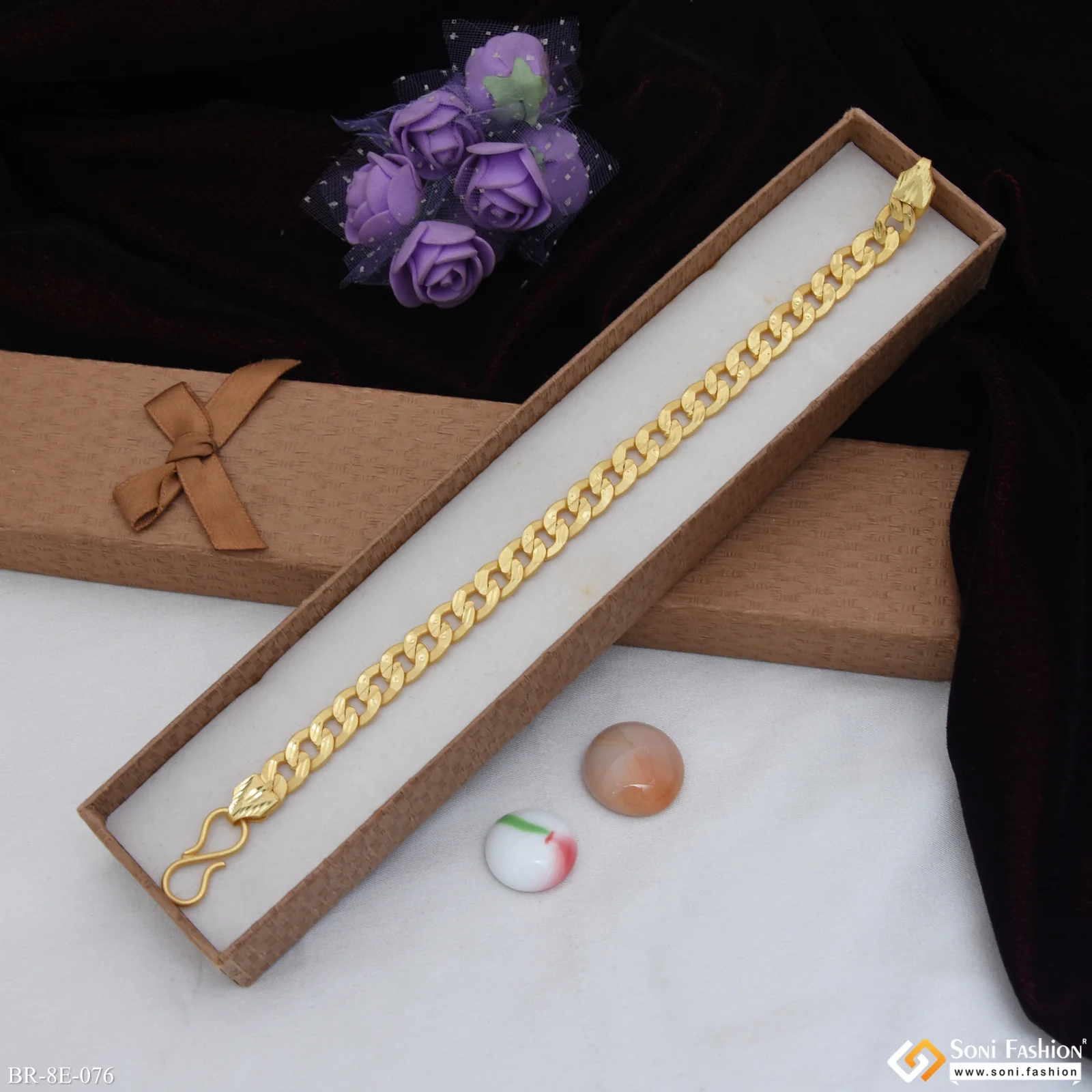 Amazing Design Gold Plated Link Bracelet for Men - Style E076 - Image 2