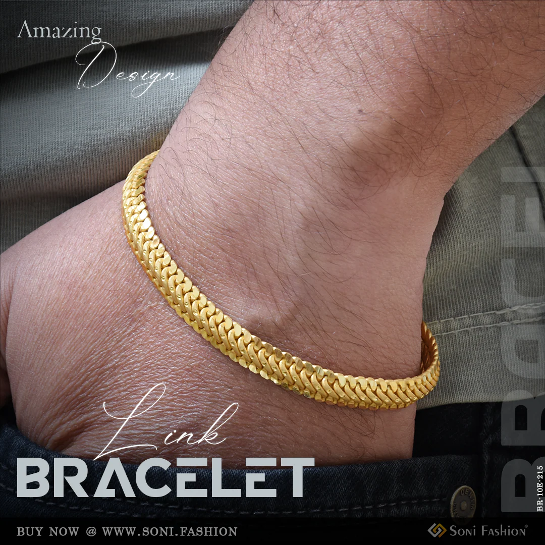 Amazing Design Gold Plated Link Bracelet for Men - Style E215