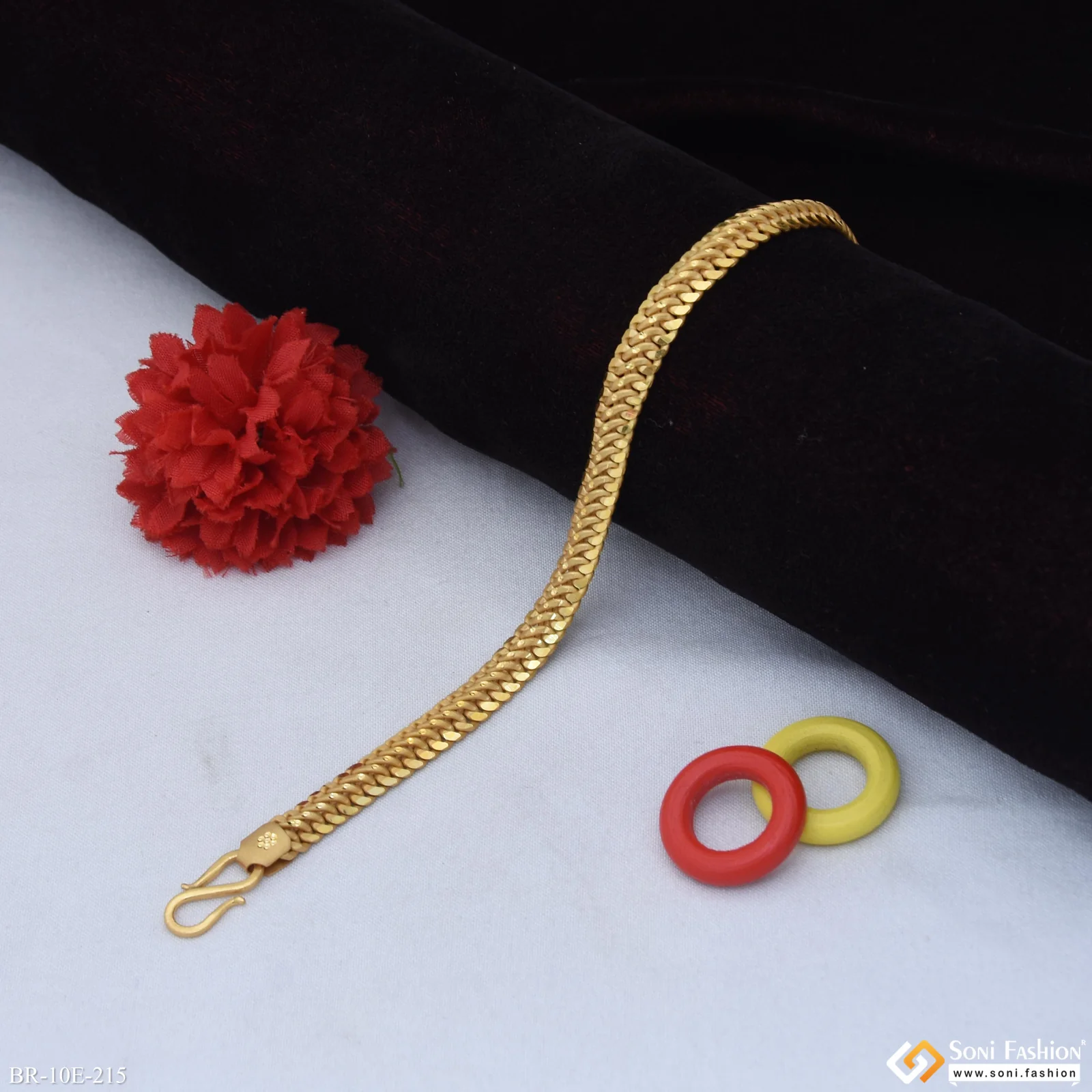 Amazing Design Gold Plated Link Bracelet for Men - Style E215 - Image 4