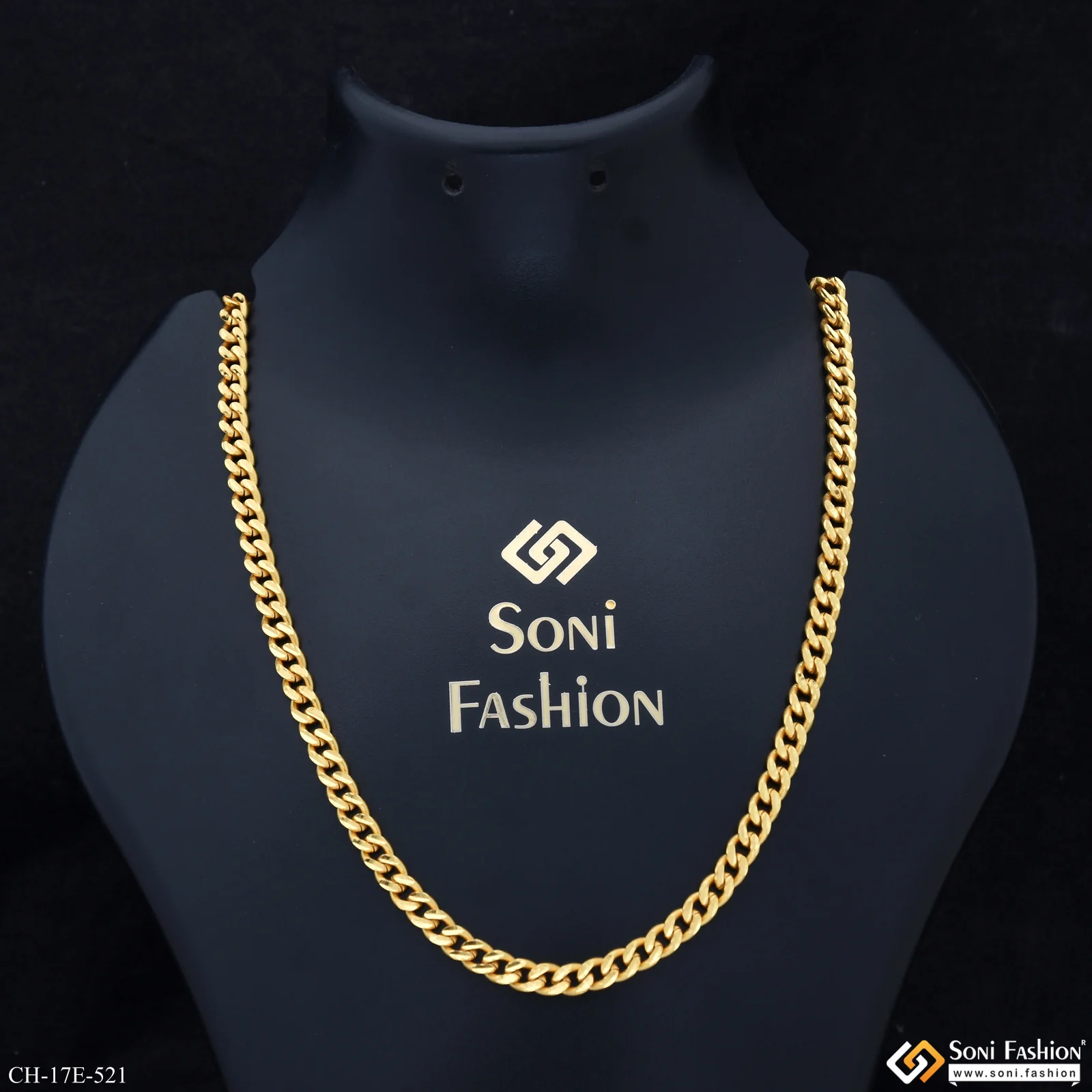 Amazing Design Gold Plated Link Chain for Men - Style E521