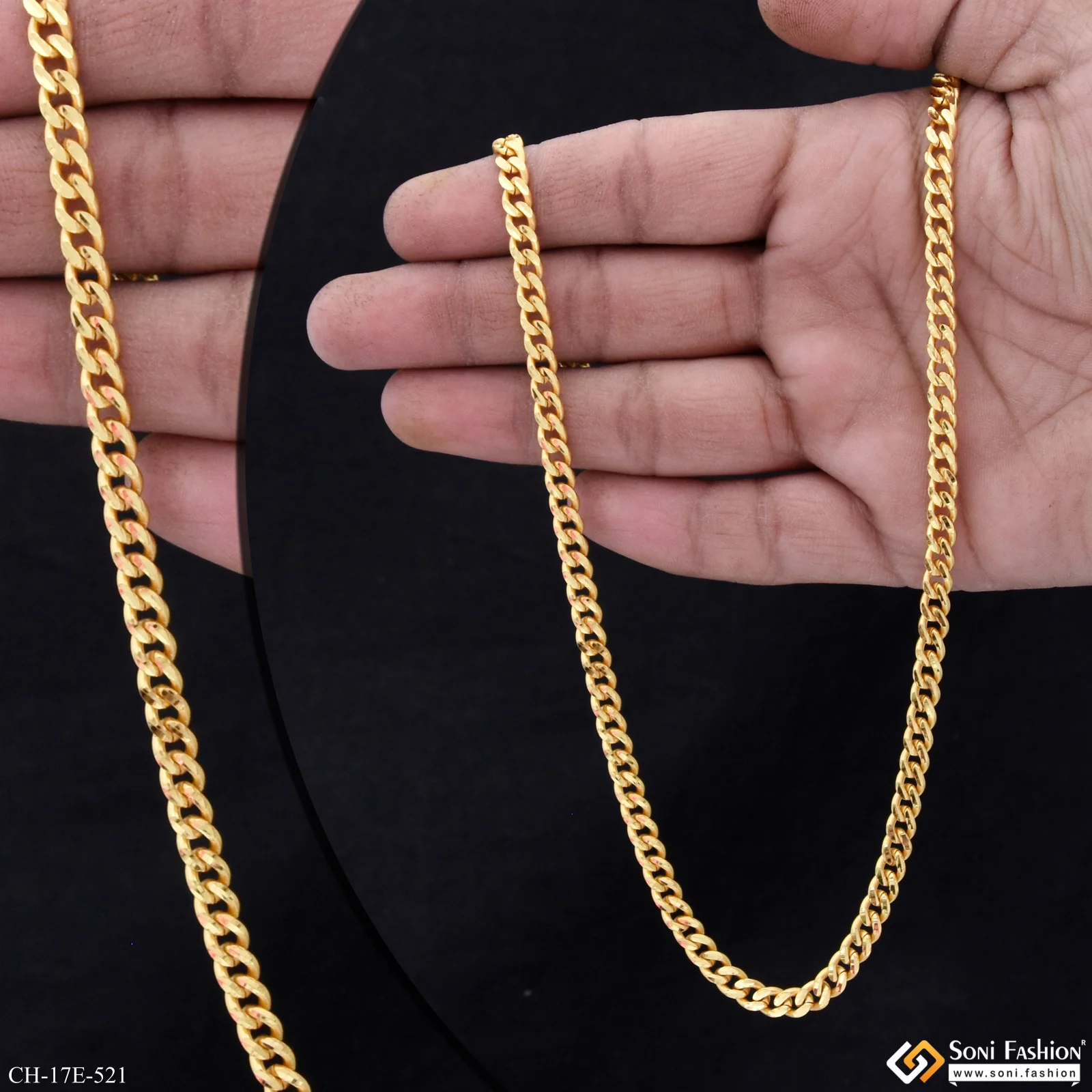 Amazing Design Gold Plated Link Chain for Men - Style E521 - Image 2