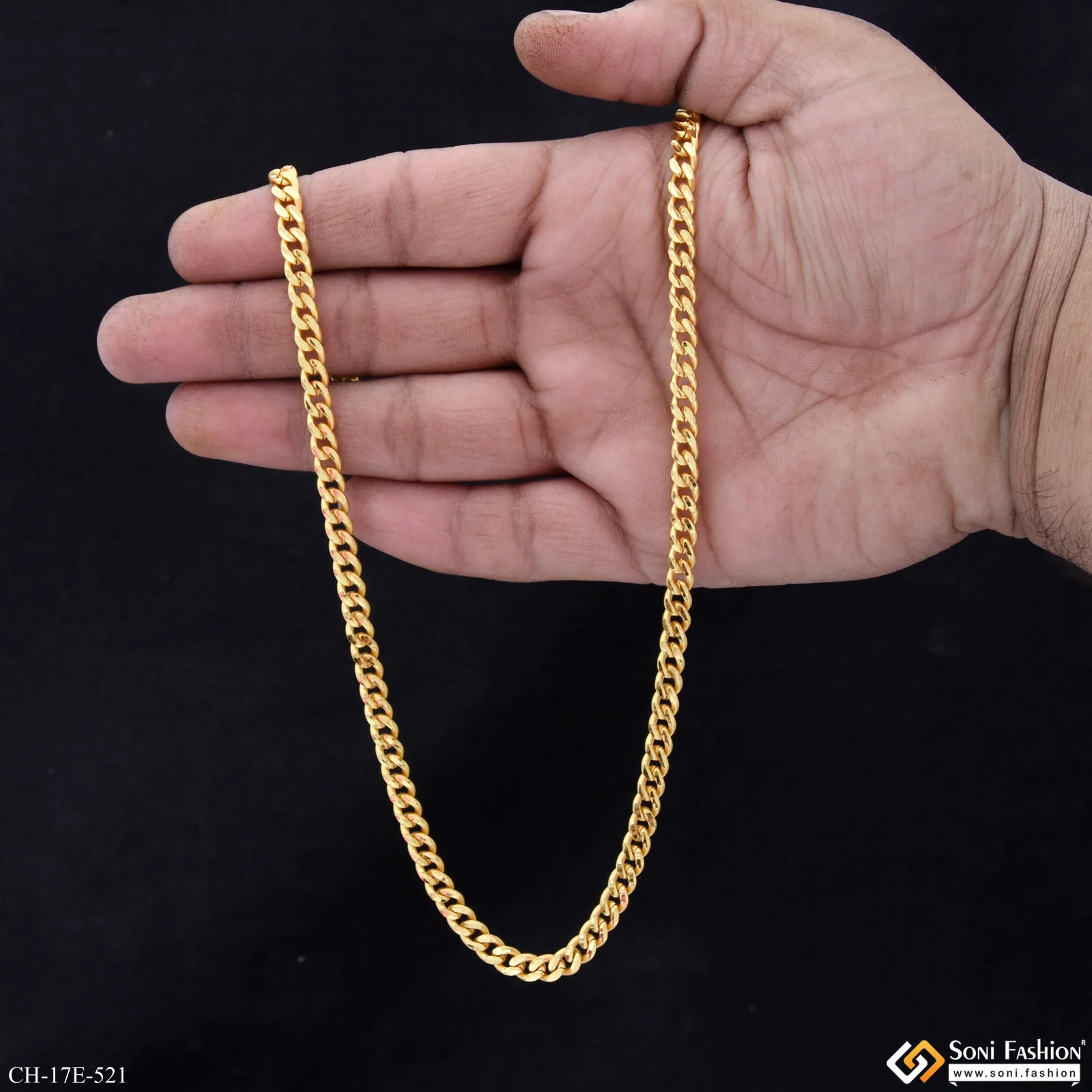 Amazing Design Gold Plated Link Chain for Men - Style E521 - Image 6