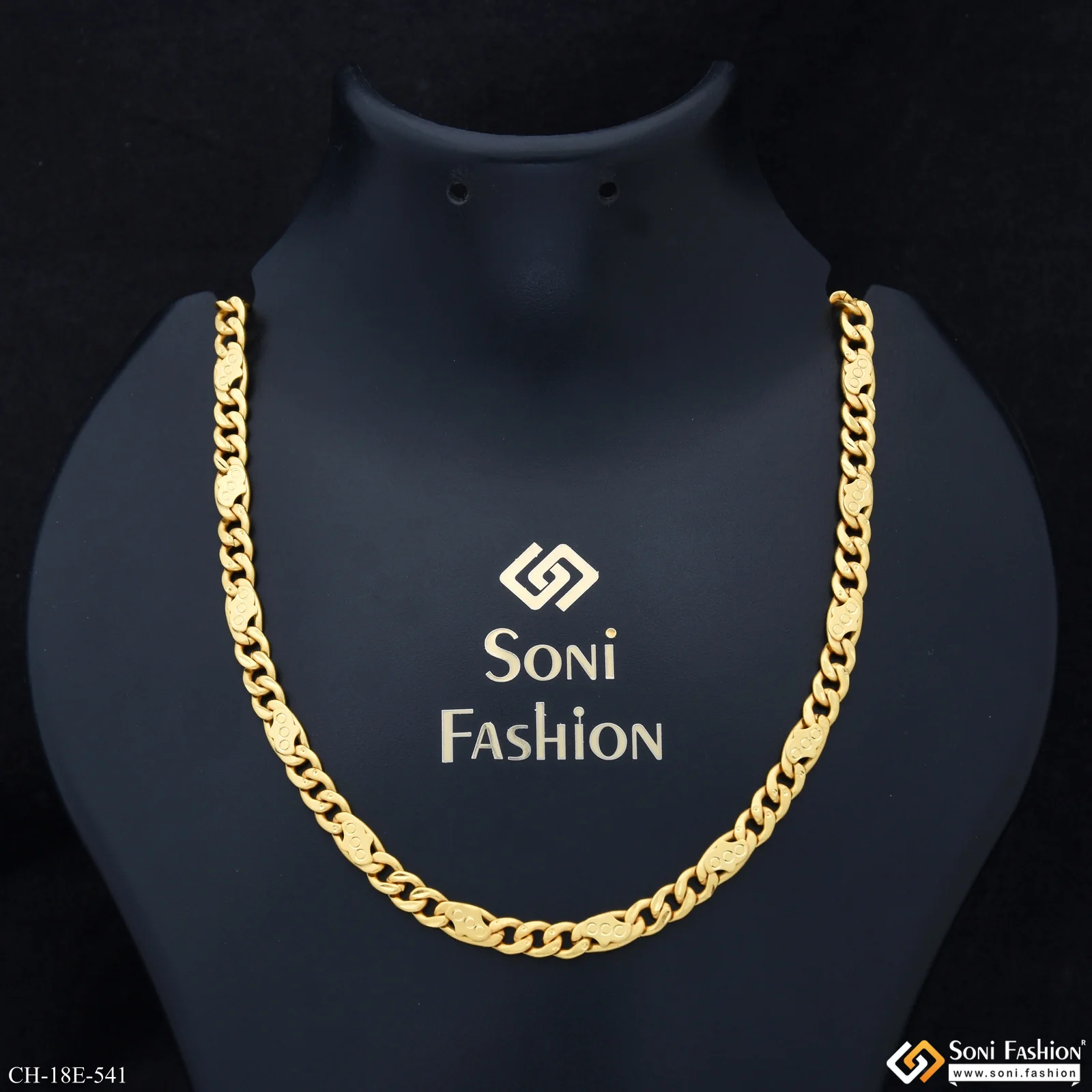 Amazing Design Gold Plated Link Chain for Men - Style E541
