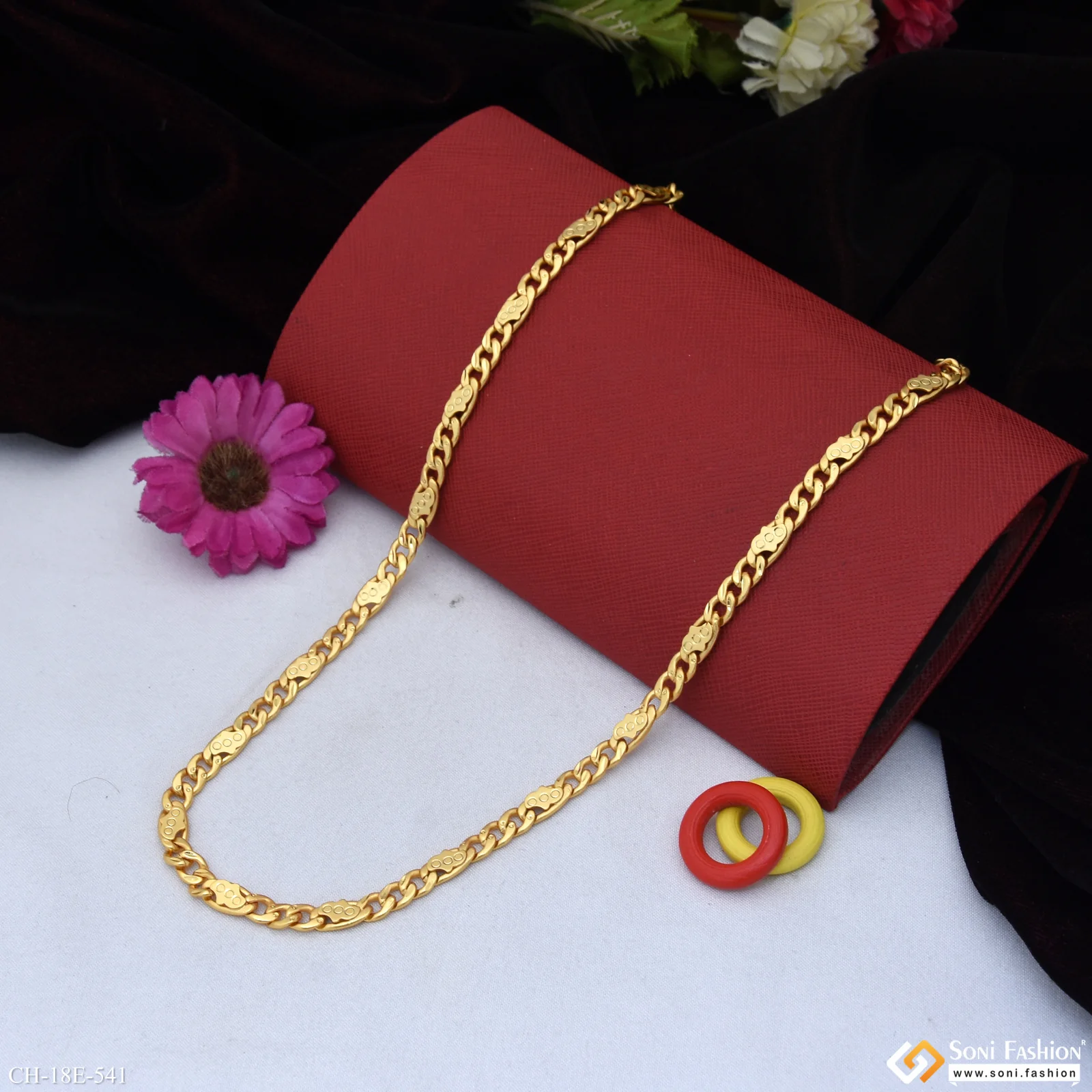 Amazing Design Gold Plated Link Chain for Men - Style E541 - Image 3