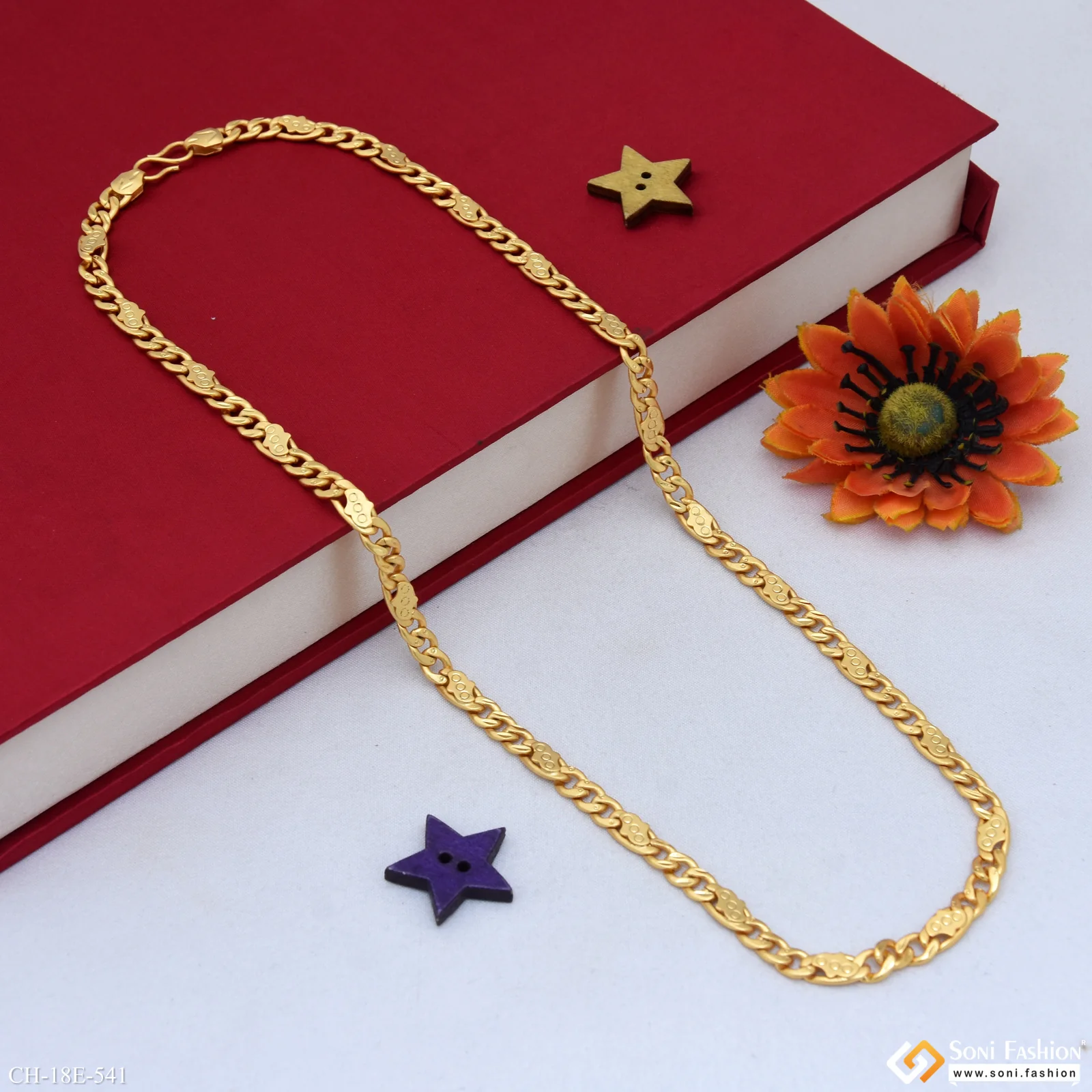 Amazing Design Gold Plated Link Chain for Men - Style E541 - Image 4